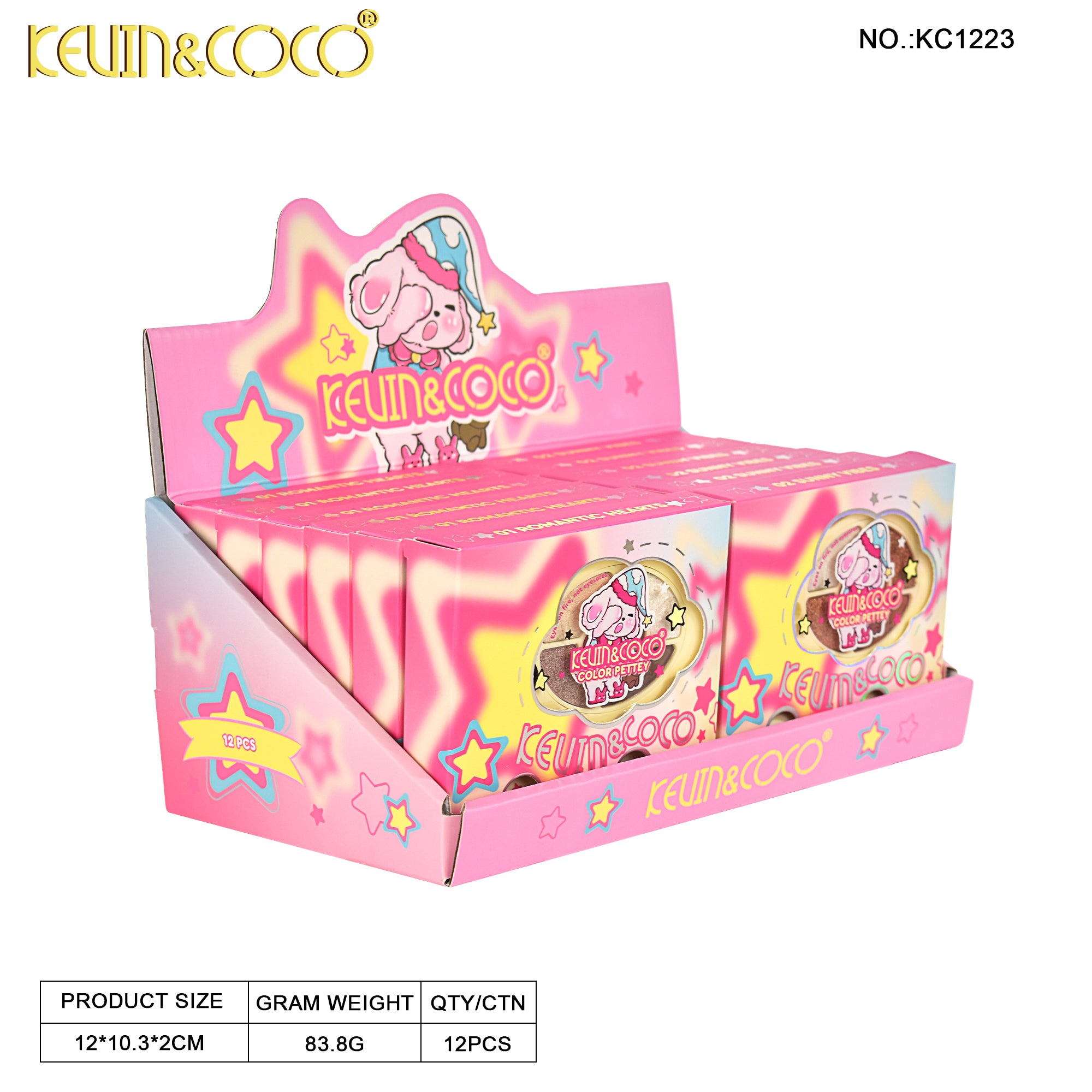 Star Charm Duo: Eyeshadow & Lip Gloss Set-12 PCS (KC1223) | KEVIN&COCO