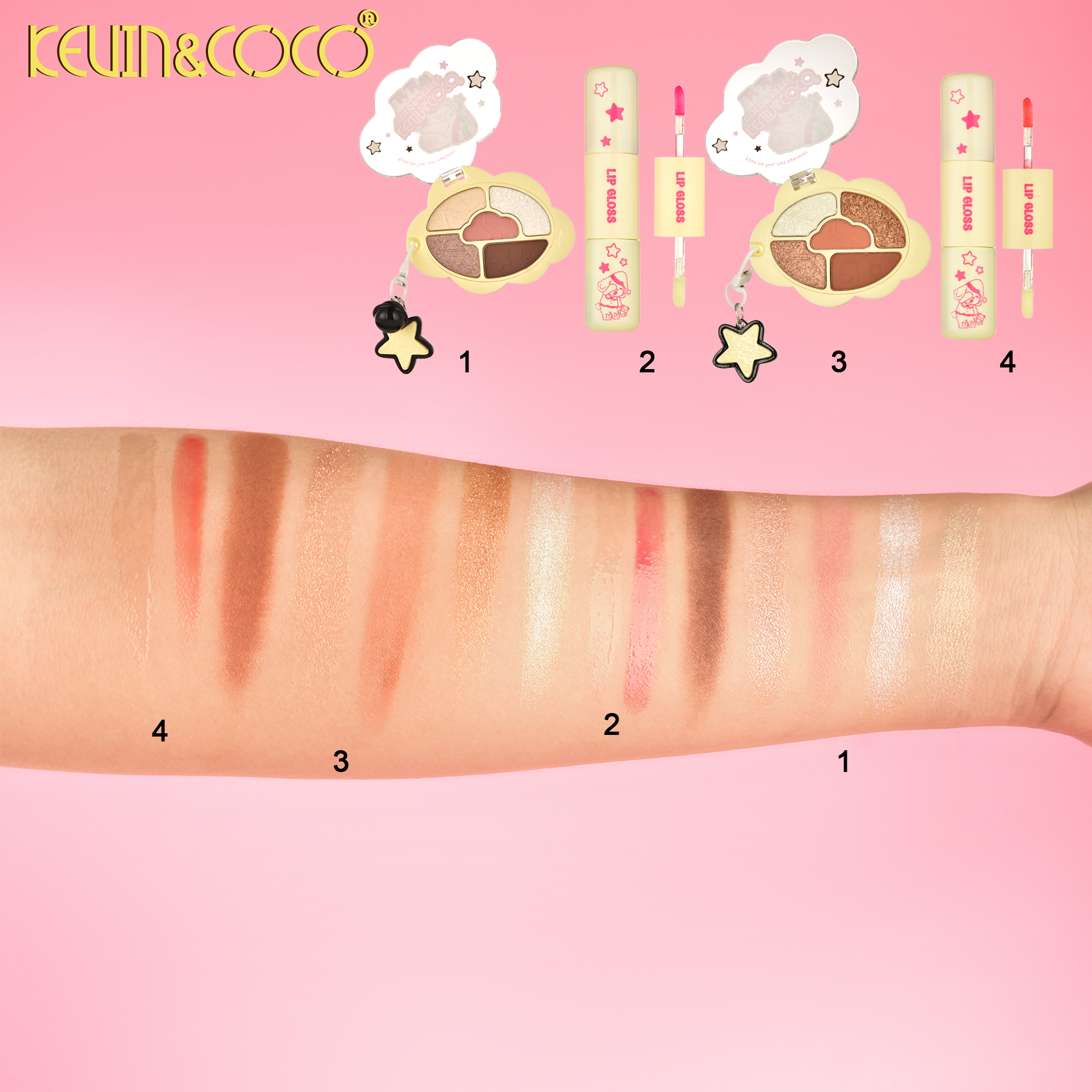 Star Charm Duo: Eyeshadow & Lip Gloss Set-12 PCS (KC1223)