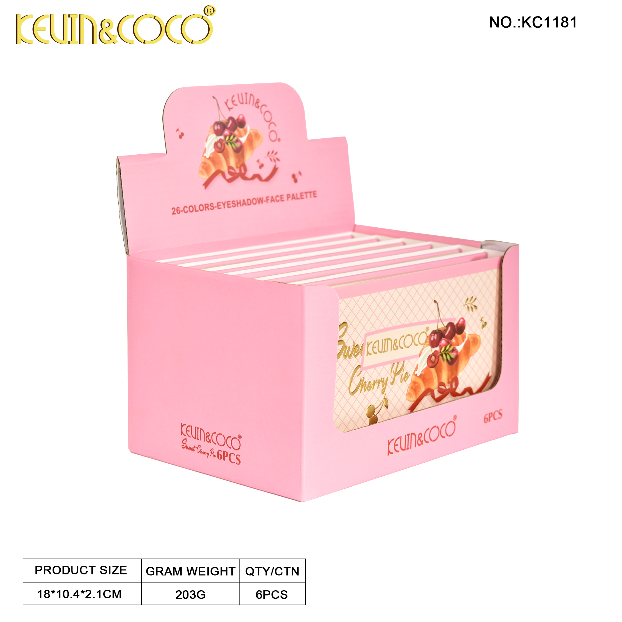 Cherry Pie 26-Color Face Palette-6PCS(KC1181) | KEVIN&COCO Cherry Pie 26-Color Face Palette-6PCS(KC1181) | KEVIN&COCO