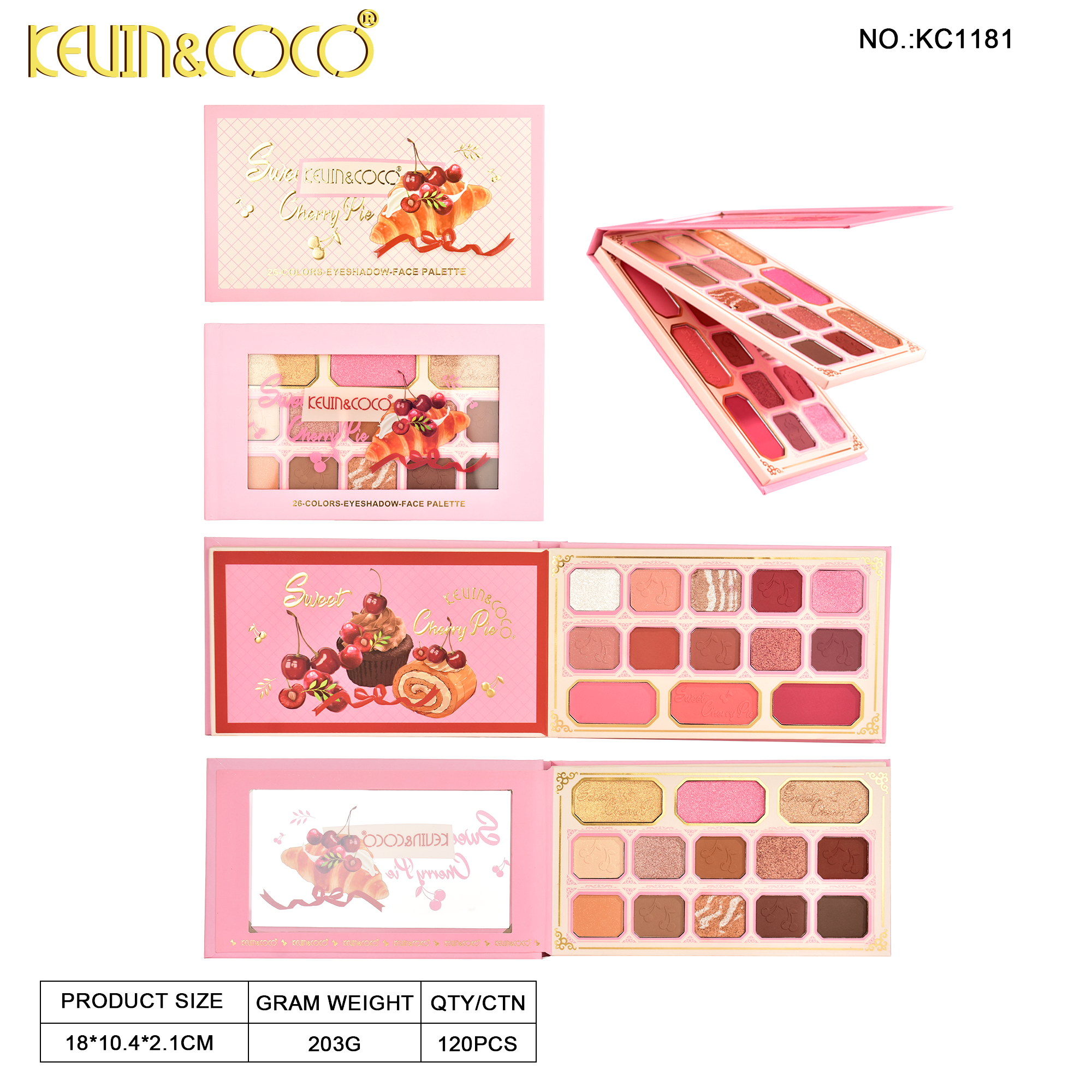 Cherry Pie 26-Color Face Palette-6PCS(KC1181) | KEVIN&COCO Cherry Pie 26-Color Face Palette-6PCS(KC1181) | KEVIN&COCO