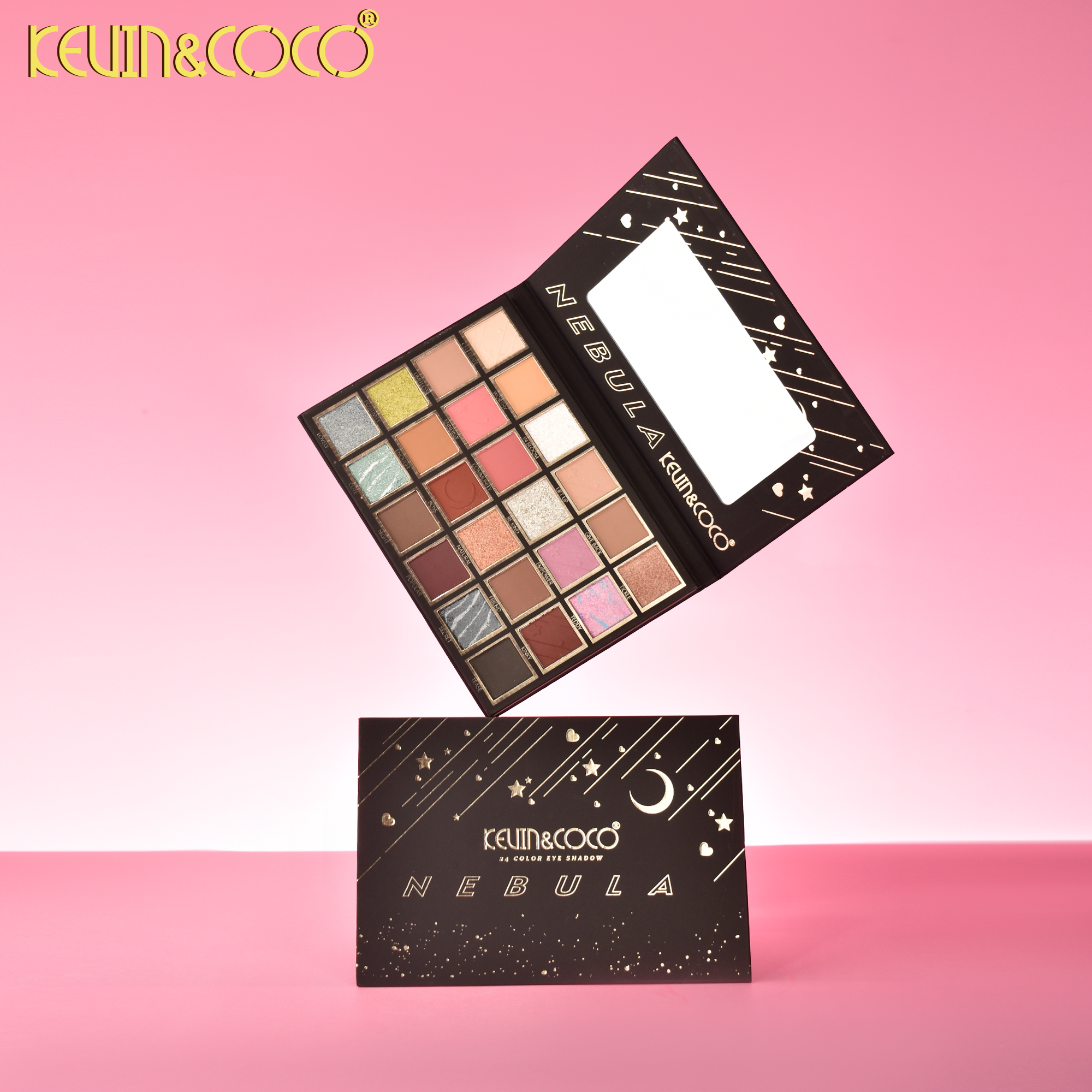 Starry Sky 24-Color Eyeshadow Palette /Black-6PCS(KC1379)