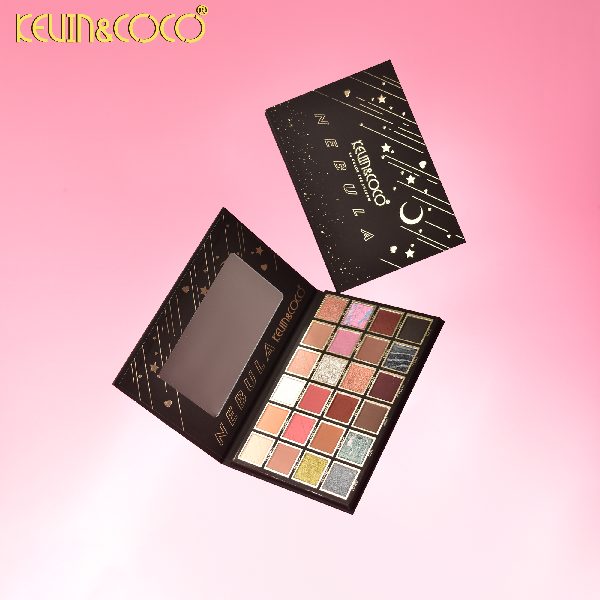 Starry Sky 24-Color Eyeshadow Palette /Black-6PCS(KC1379)