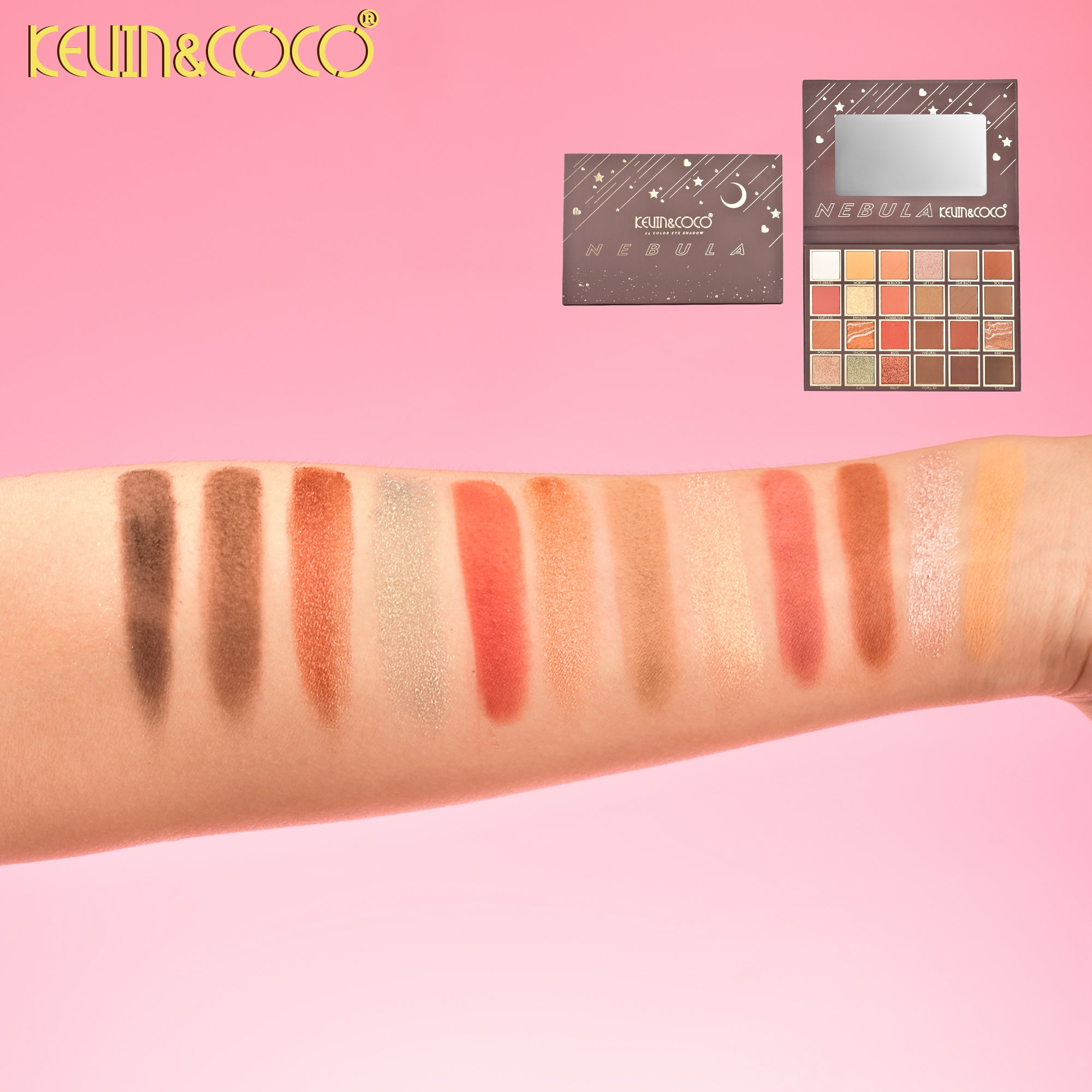 Starry Sky 24-Color Eyeshadow Palette/Coffee-6PCS(KC1380) | KEVIN&COCO