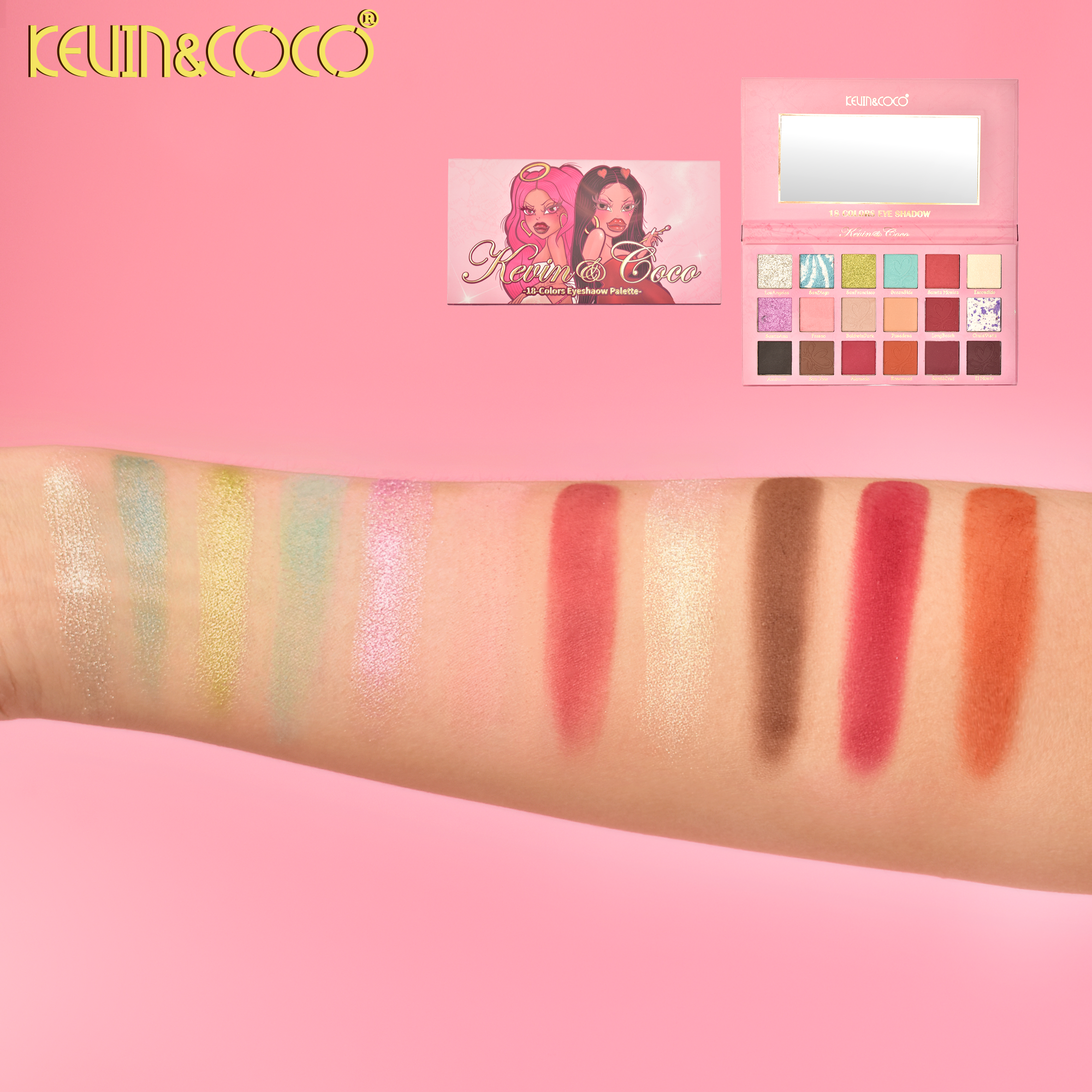 Spotlight City 18-Color Eyeshadow Palette-12PCS(KC1250)