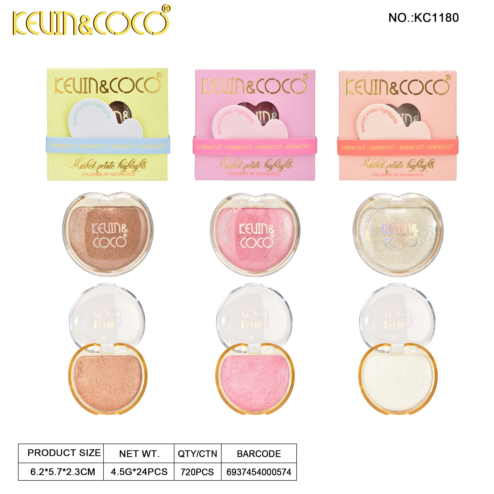 Multi-Color Putty Highlighter -24PCS(KC1180) | KEVIN&COCO