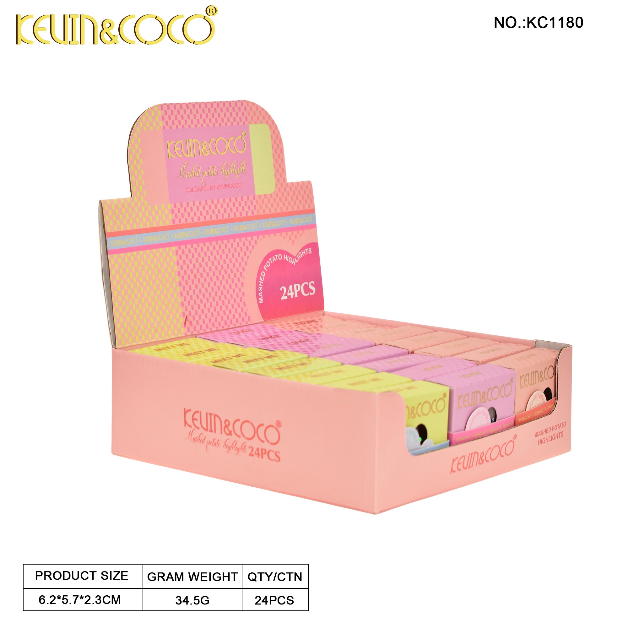 Multi-Color Putty Highlighter -24PCS(KC1180) | KEVIN&COCO