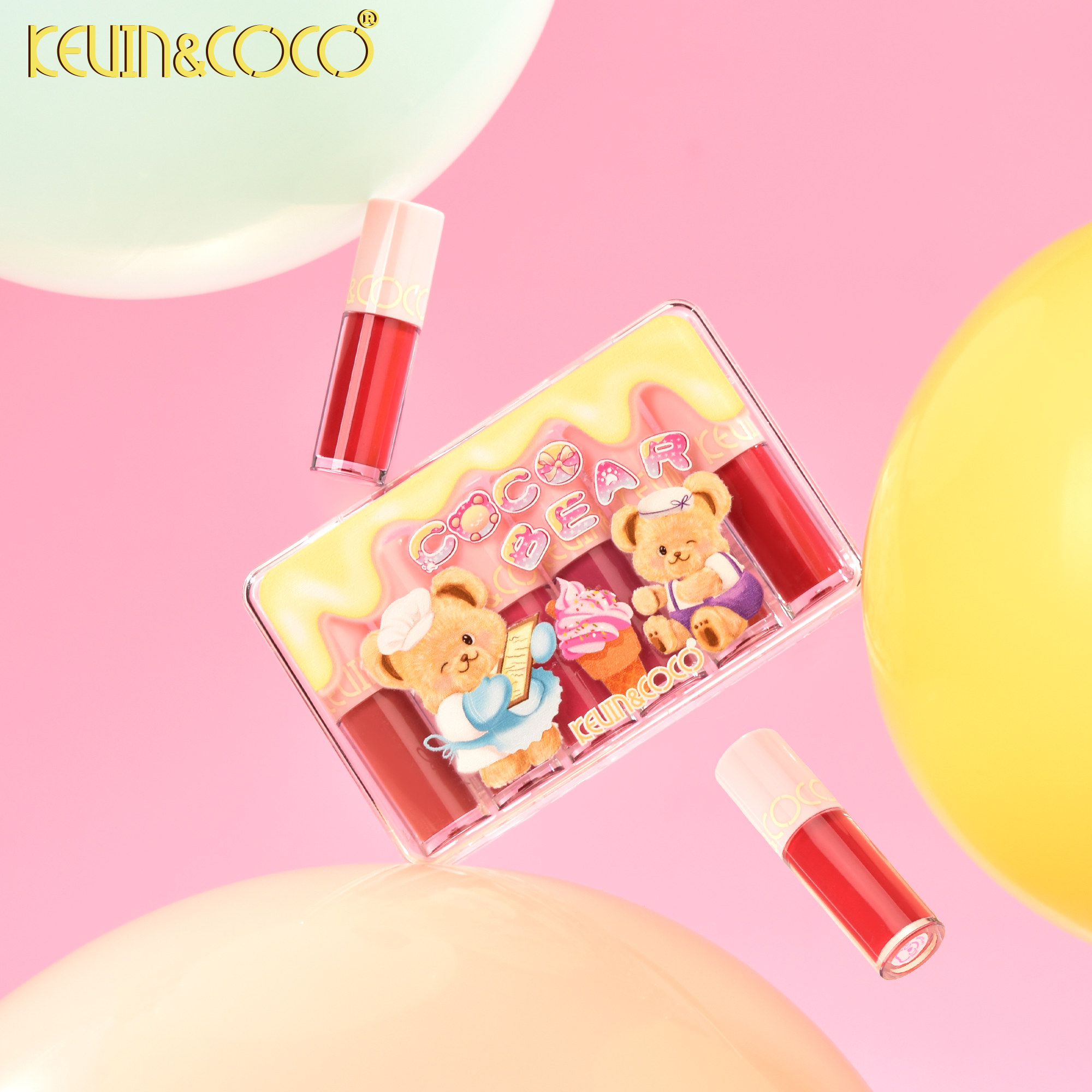 Cocoa Bear Lip Gloss Mini Set -12 PCS(KC1209)