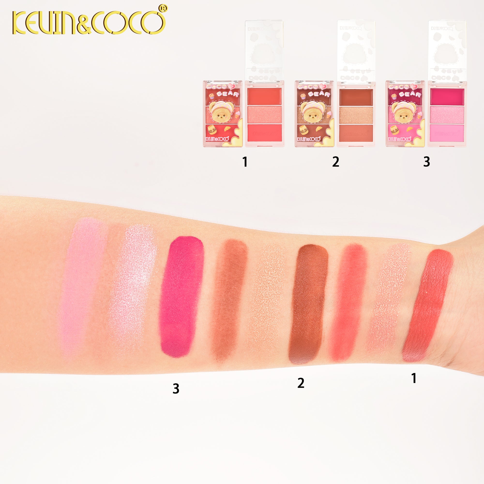 Cocoa Bear Series 3-Color Blush Palette-24PCS(KC1210)
