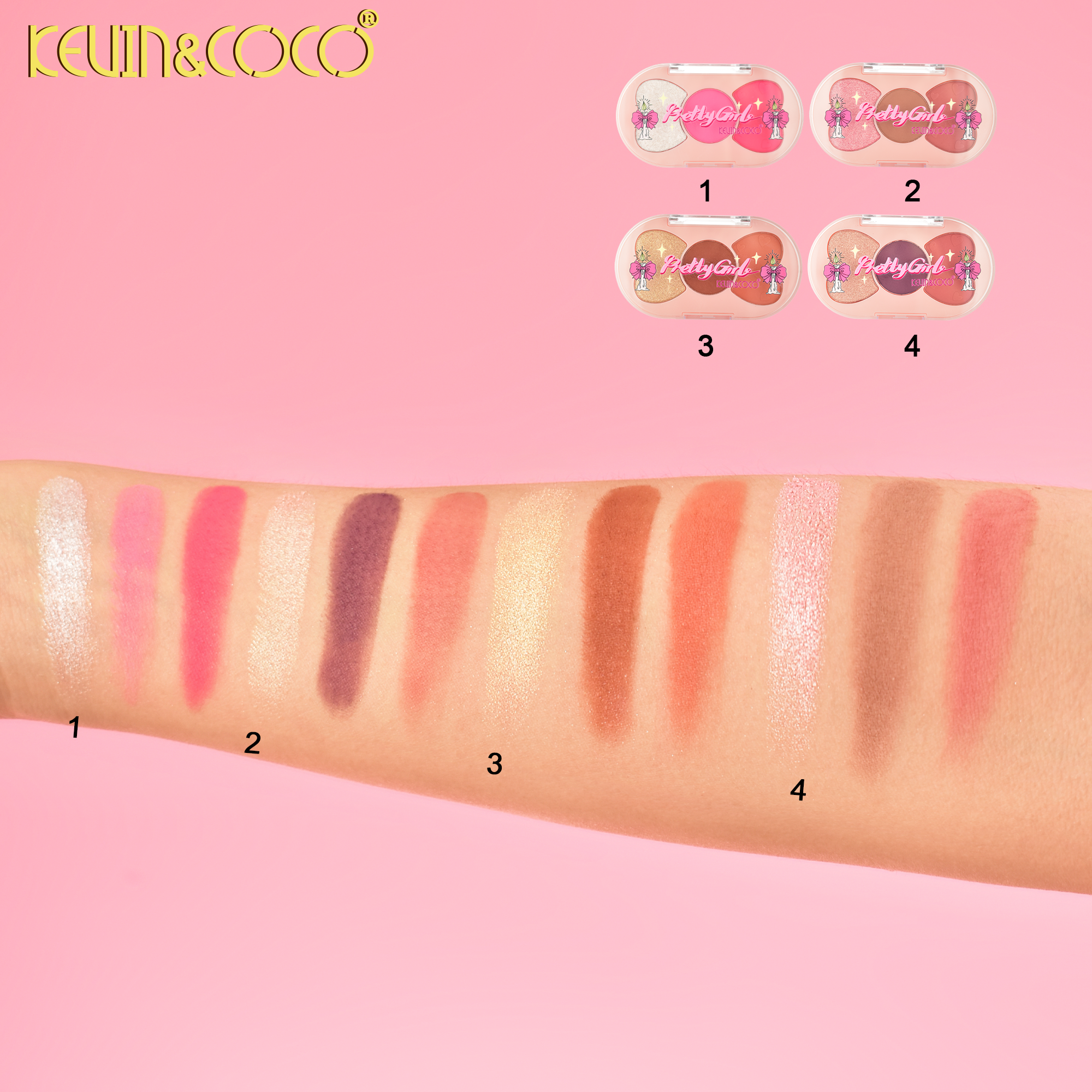 Powder & Bow 3-Color Eyeshadow Palette-24PCS(KC1163)