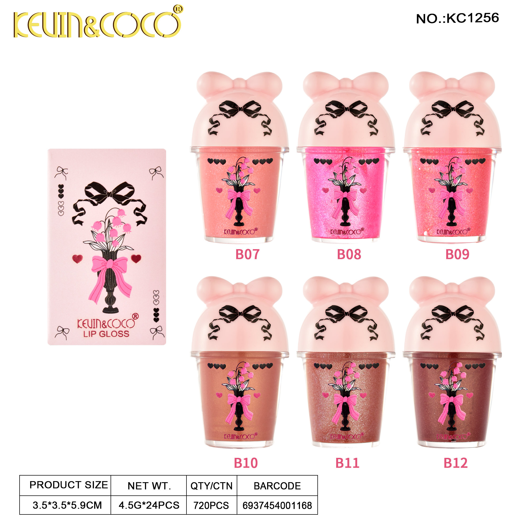 Pink Ribbon Lip Crème -24pcs（KC1162/KC1256）
