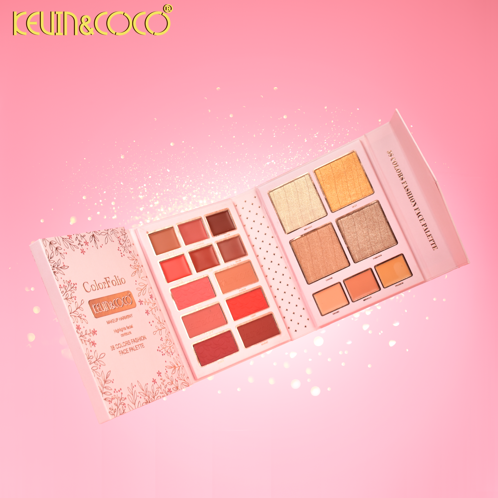 Blossom & Gaze 58-Color Eyeshadow Palette Book-6PCS(KC1400 Blossom & Gaze 58-Color Eyeshadow Palette Book-6PCS(KC1400