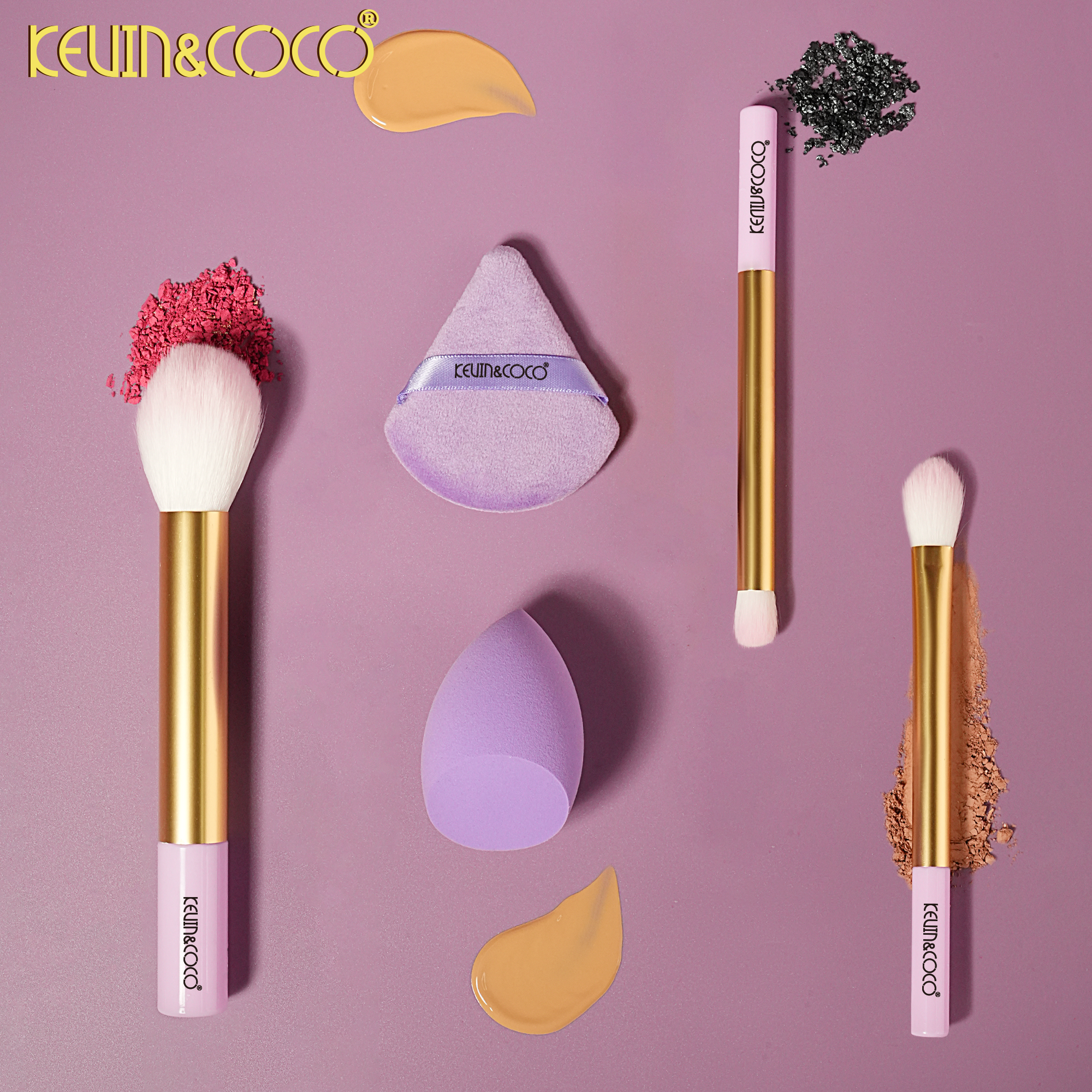 Phantom Violet Light Flow Makeup Brush Set -6PCS(KC1752)