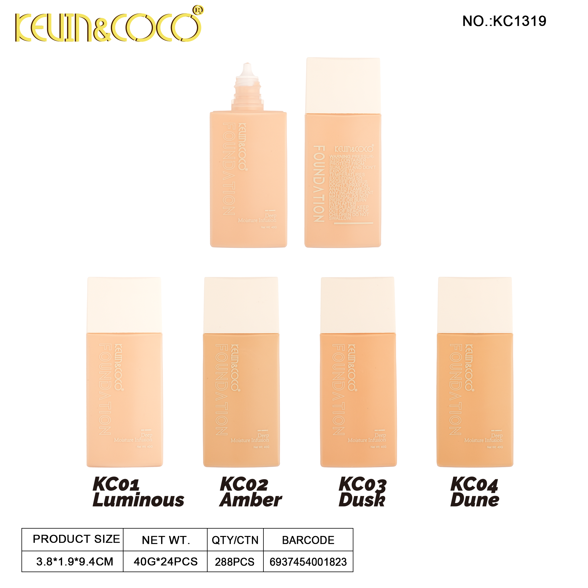 Skin-perfecting Foundation--24PCS(KC1319) | KEVIN&COCO Skin-perfecting Foundation--24PCS(KC1319) | KEVIN&COCO
