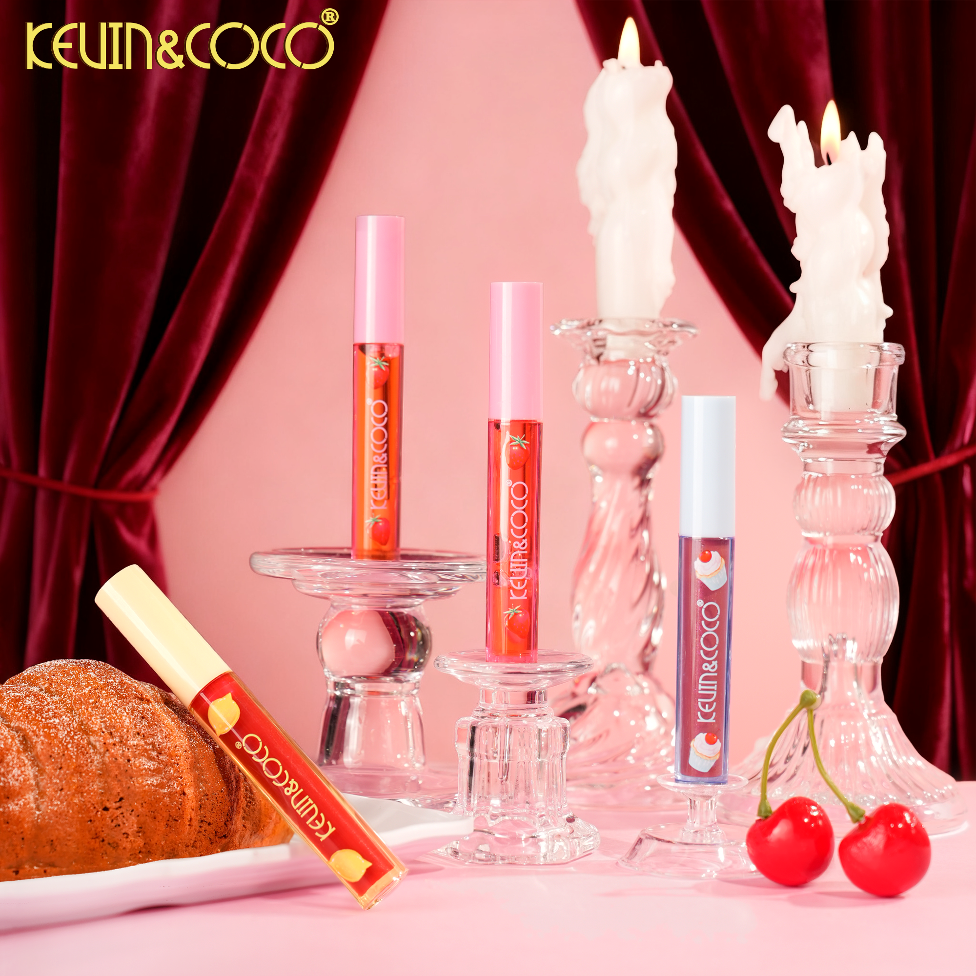 Sweet Berries 8-Color Lip Gloss-48pcs(KC1160/KC1258)