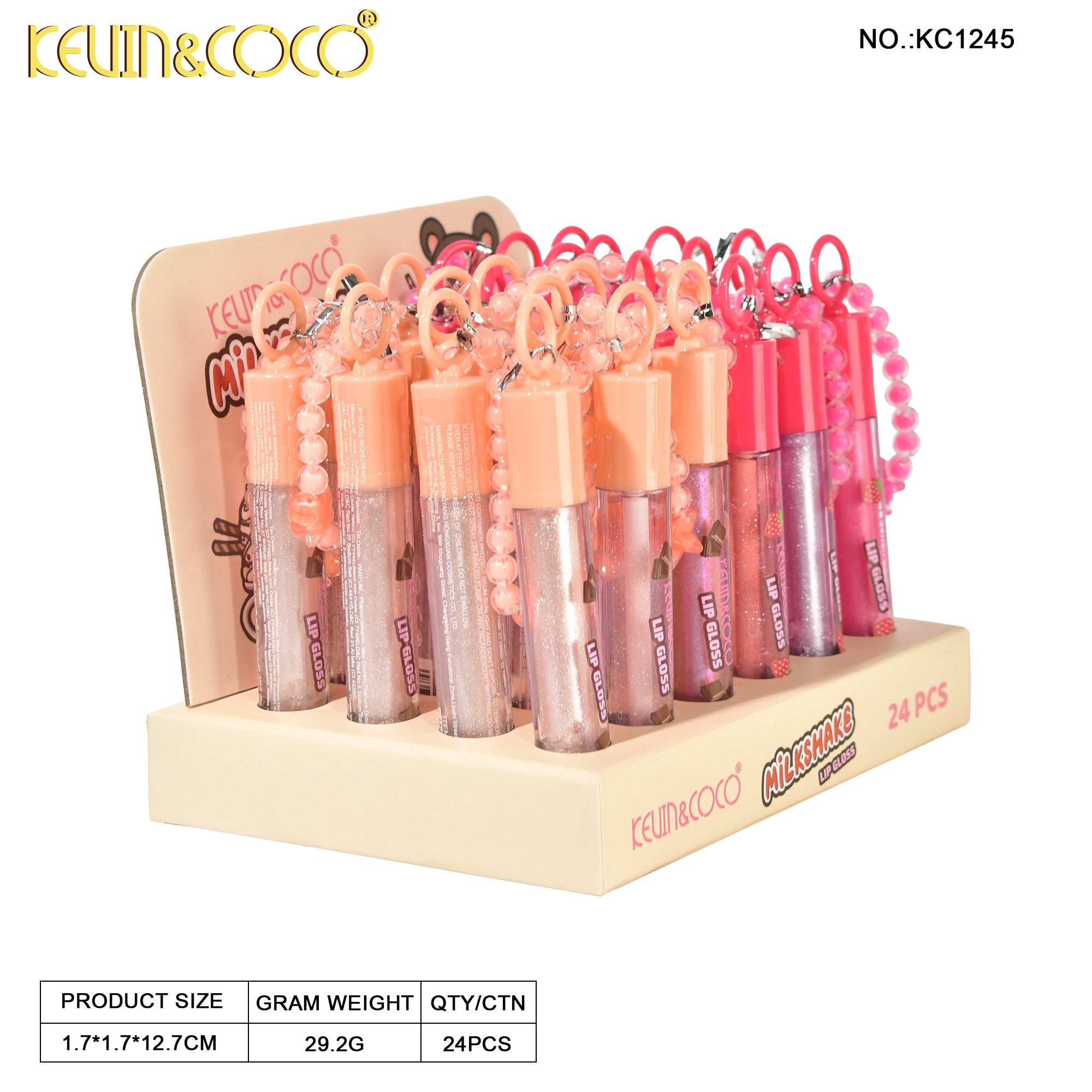 Bubble Milkshake Lip Gloss-24PCS (KC1245) | KEVIN&COCO