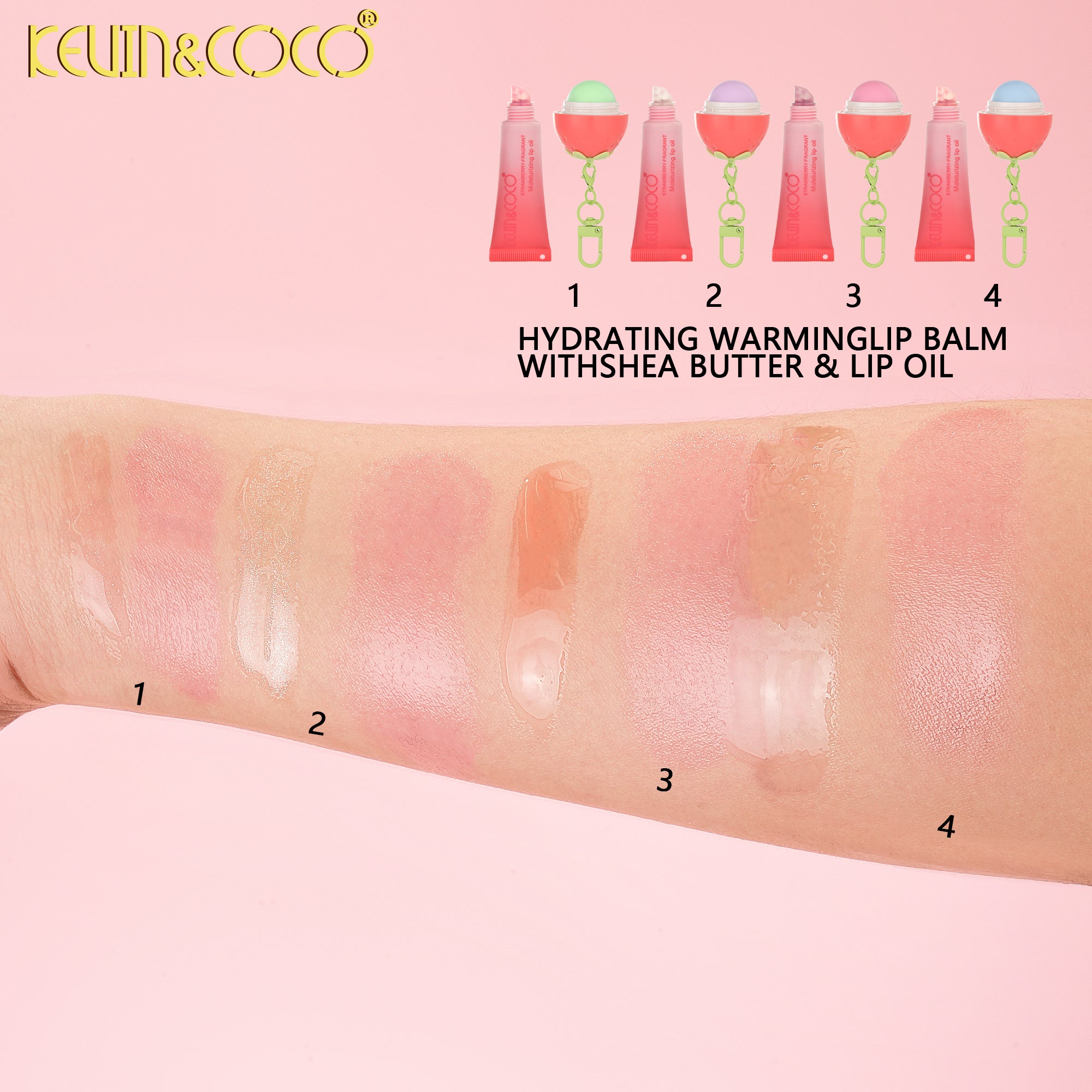 Strawberry Mood-Changing Lip Gloss & Lip Oil-12PCS(KC1370