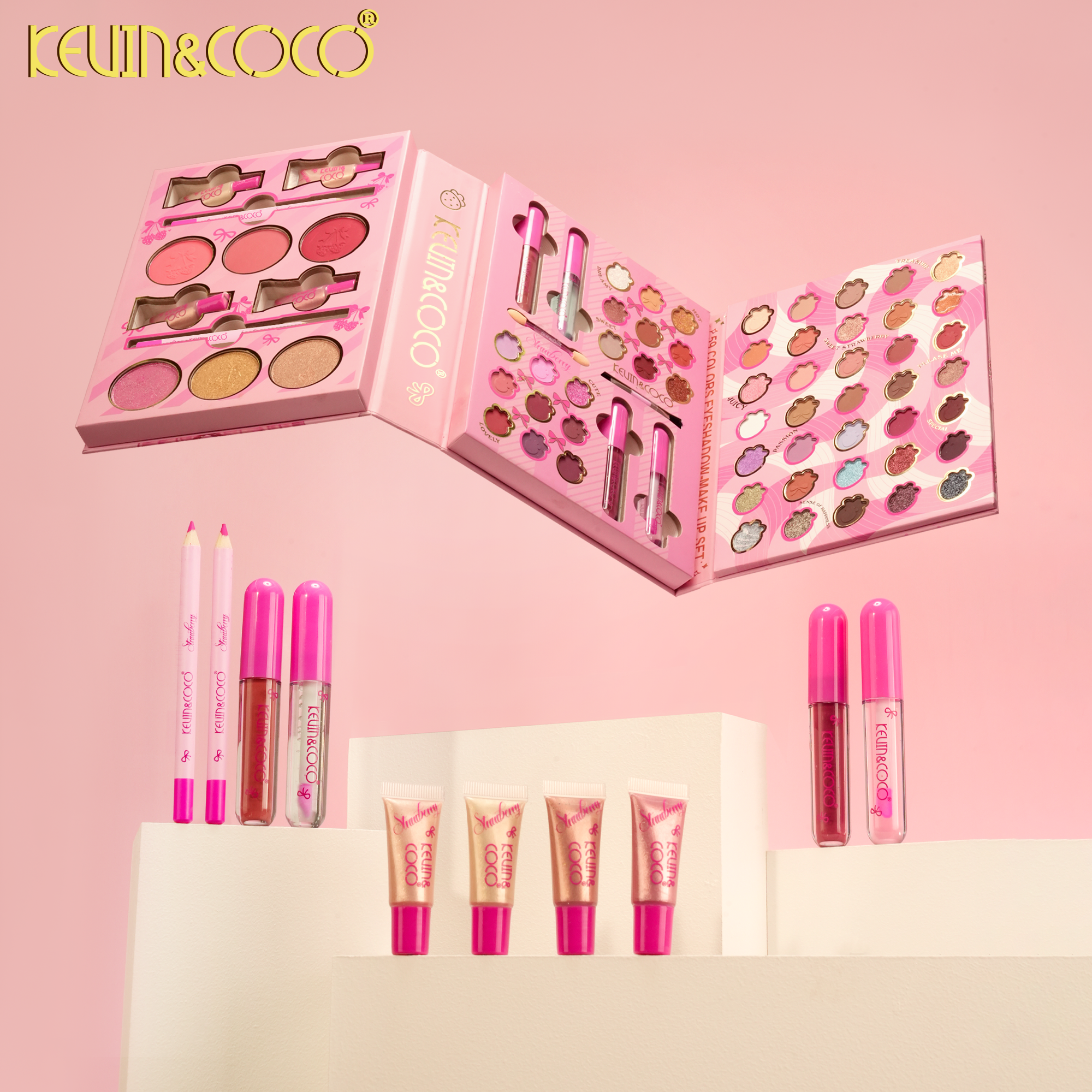 Strawberry Sanctuary Three-Tier Paper Makeup Box Set-6PCS(KC1183)