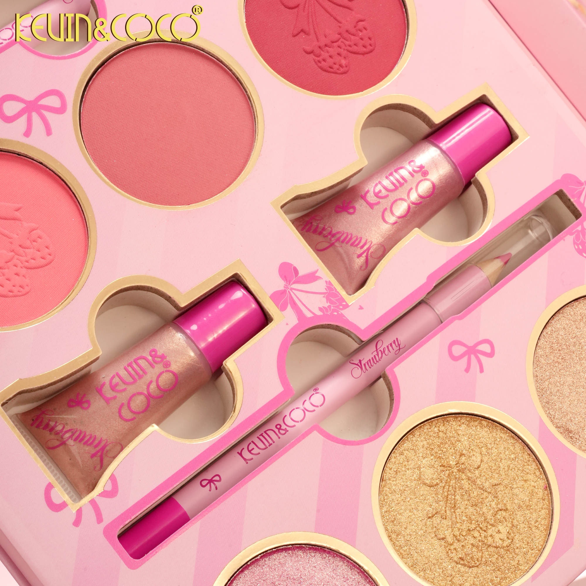 Strawberry Sanctuary Three-Tier Paper Makeup Box Set-6PCS(KC1183)