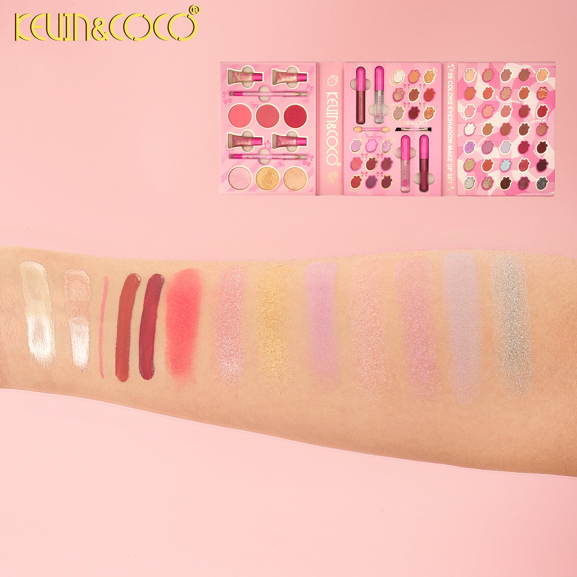 Strawberry Sanctuary Three-Tier Paper Makeup Box Set-6PCS(KC1183)