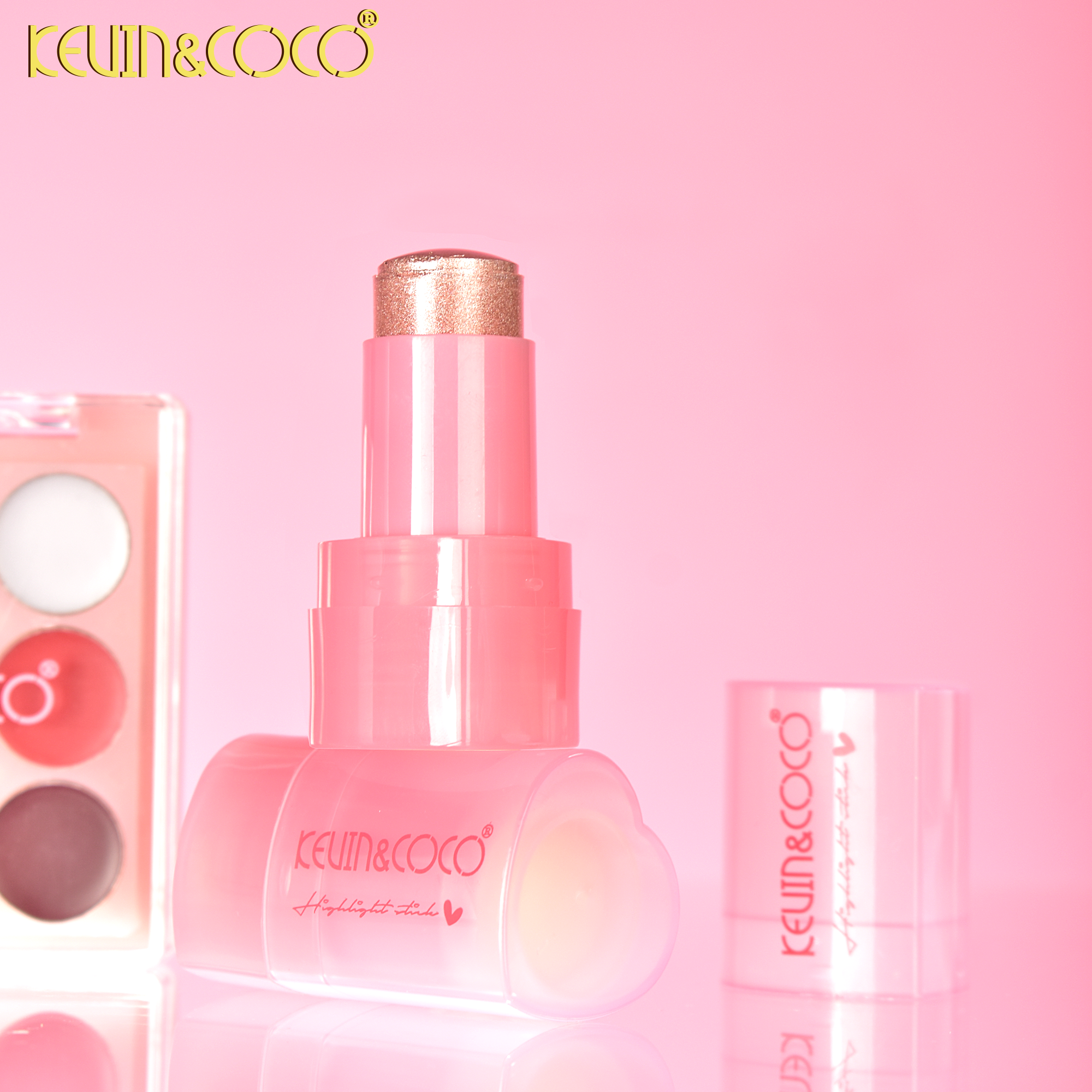 Calla Lily Dream Face & Eye Duo: Highlighter Stick & Eye Palette-6PCS (KC1142)