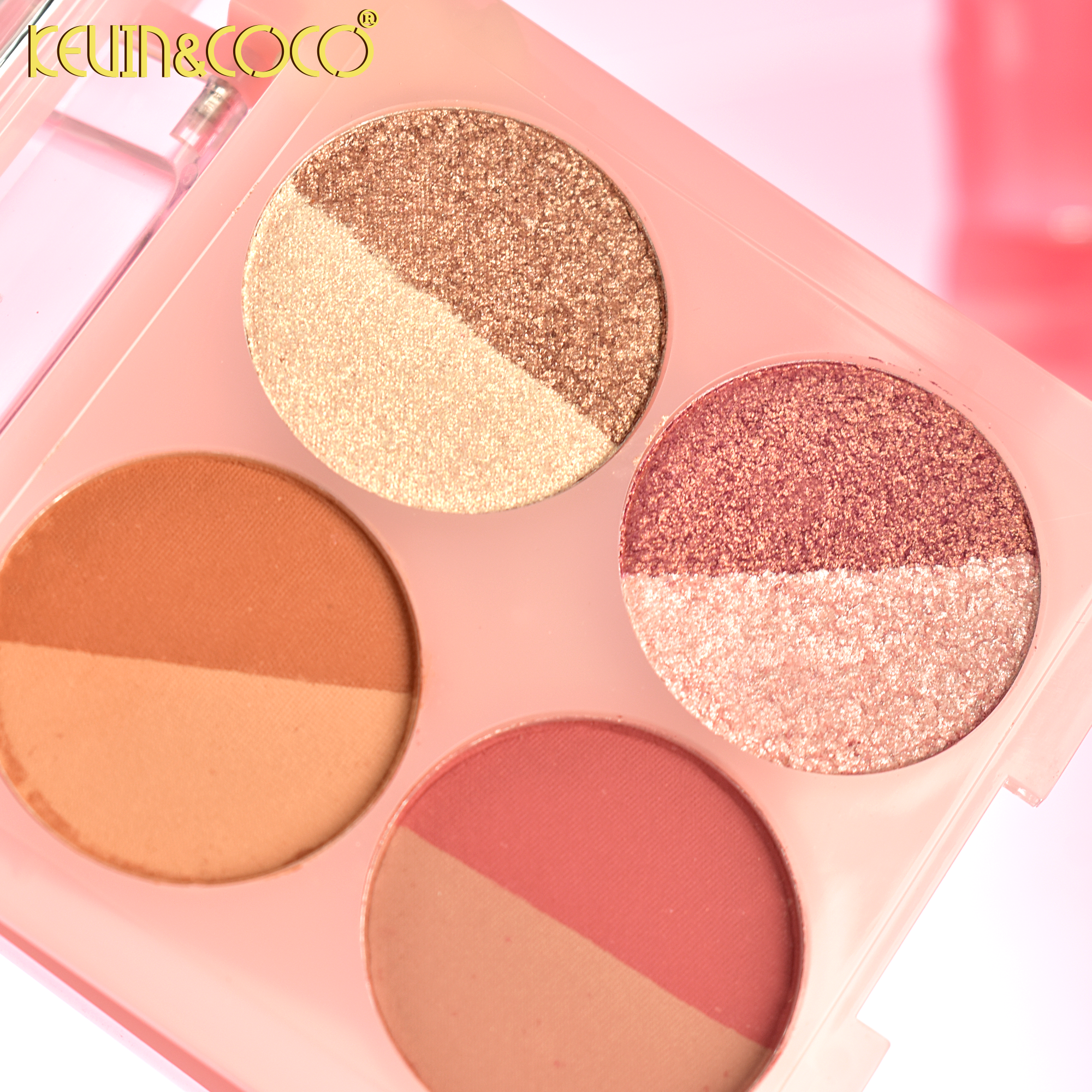Calla Lily Dream Face & Eye Duo: Highlighter Stick & Eye Palette-6PCS (KC1142)