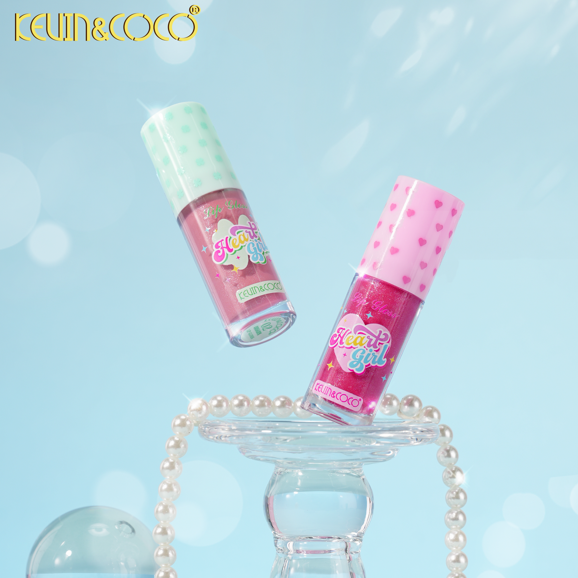 Honey Heart Sparkle Lip Gloss-24PCS(KC1460)