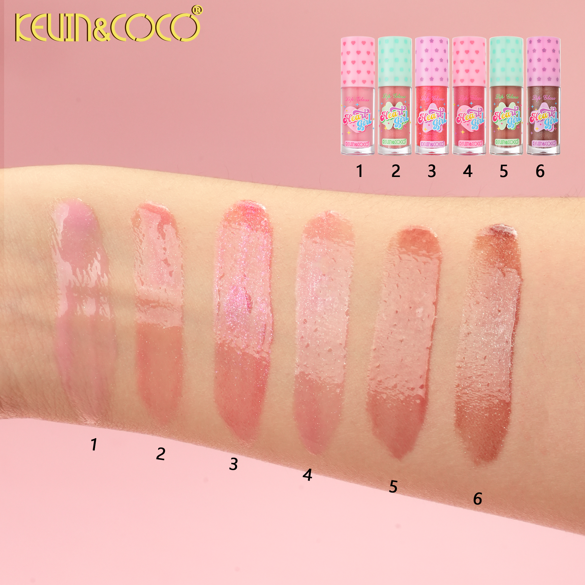 Honey Heart Sparkle Lip Gloss-24PCS(KC1460)