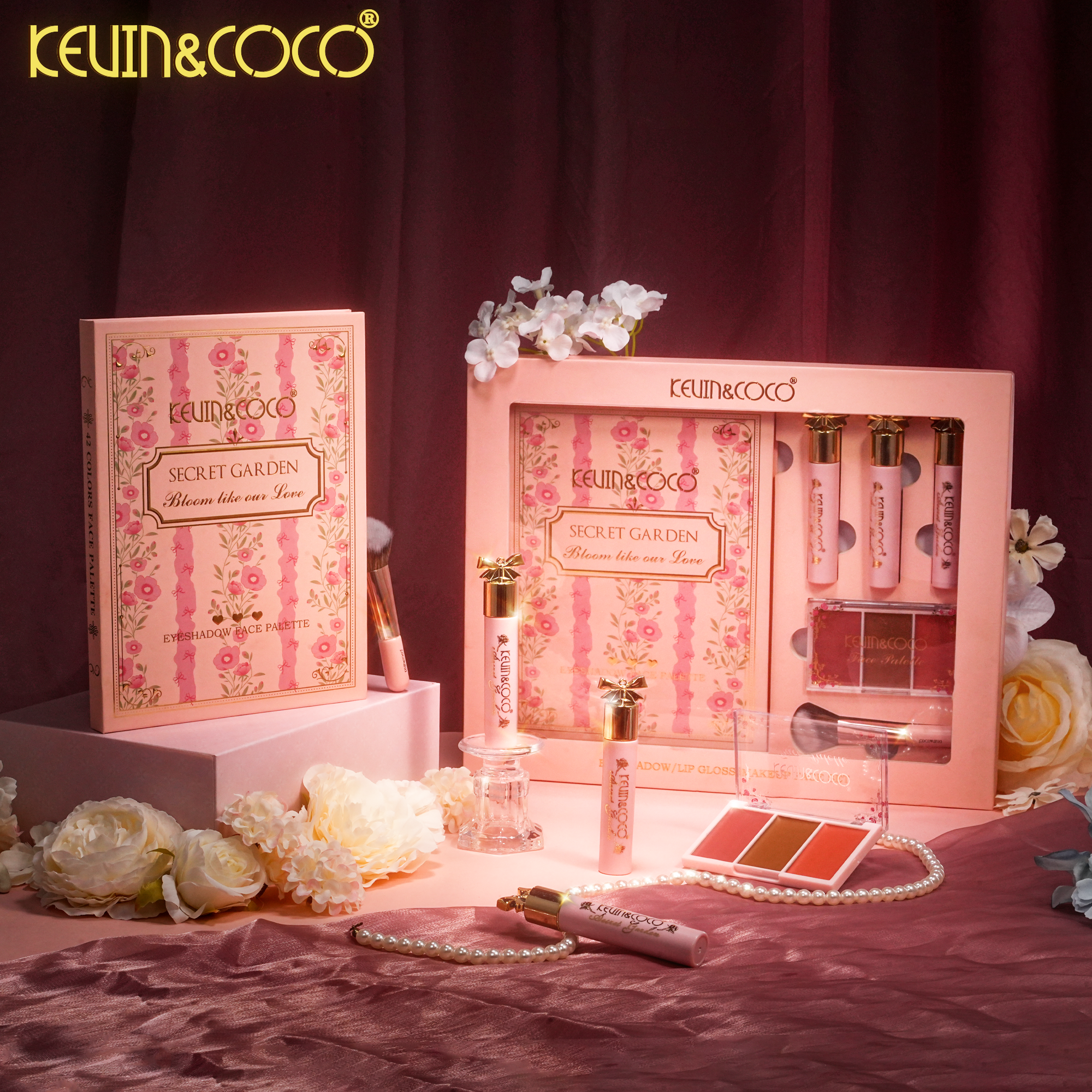 Secret Garden Makeup Set: Eyeshadow, Blush & Lip Gloss-5PCS(KC1585)