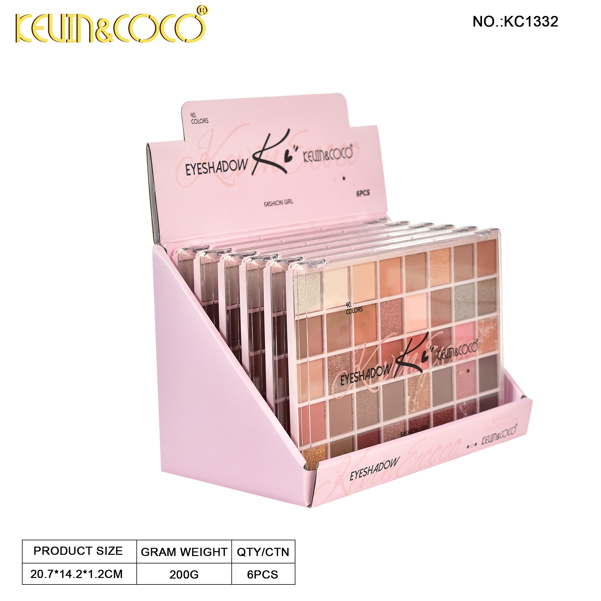 Fashionista 40-Color Eyeshadow Palette-6PCS(KC1332/KC1329)