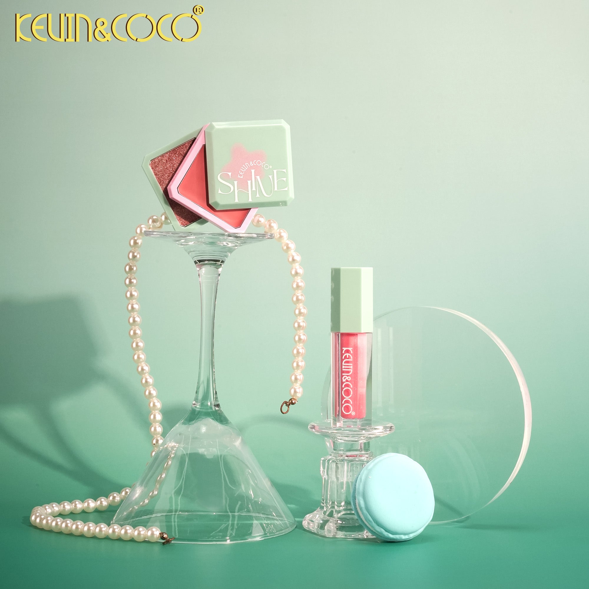 Peppermint Candy Lip & Cheek Set: Blush + Lip Gloss(24PCS)-KC1733