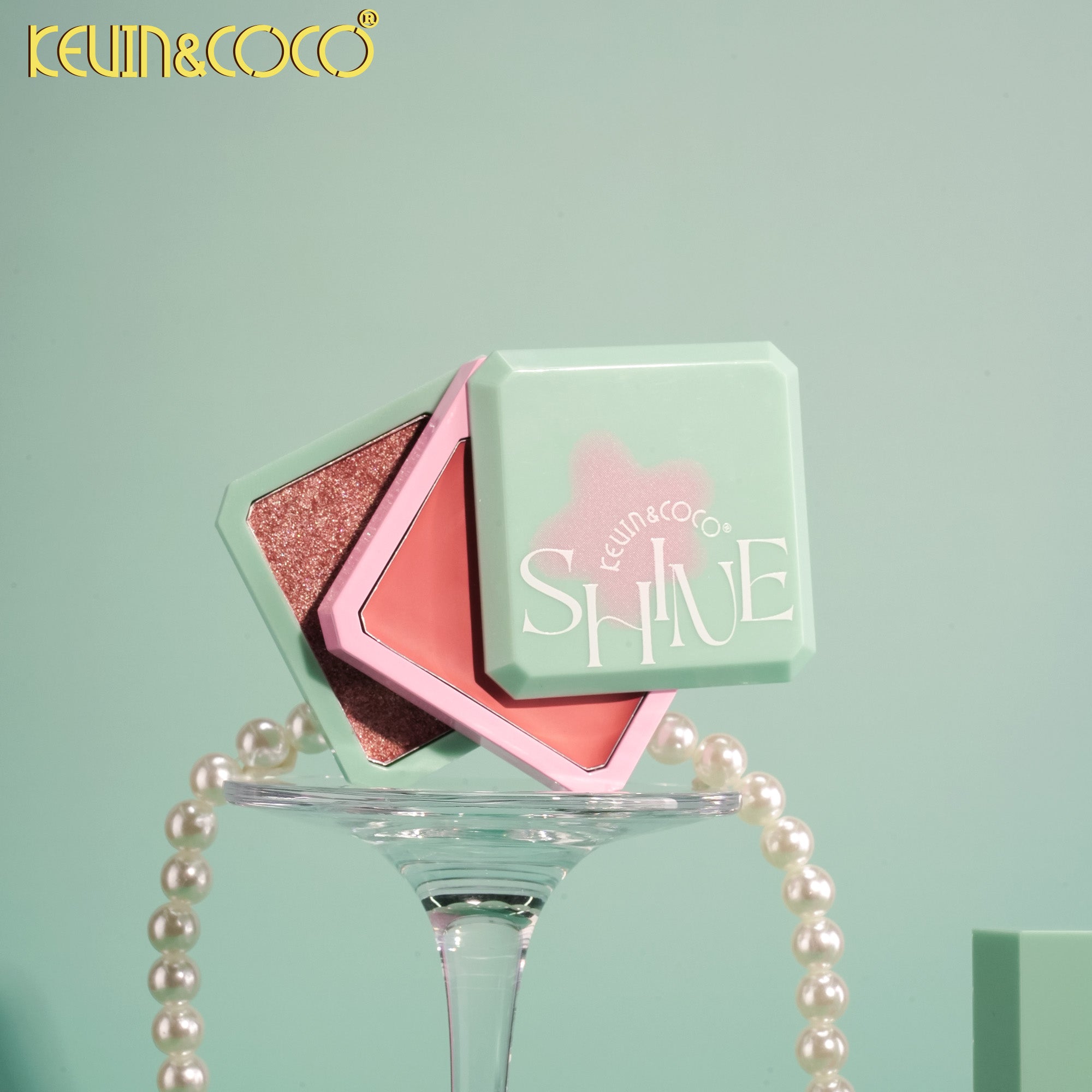 Peppermint Candy Lip & Cheek Set: Blush + Lip Gloss(24PCS)-KC1733