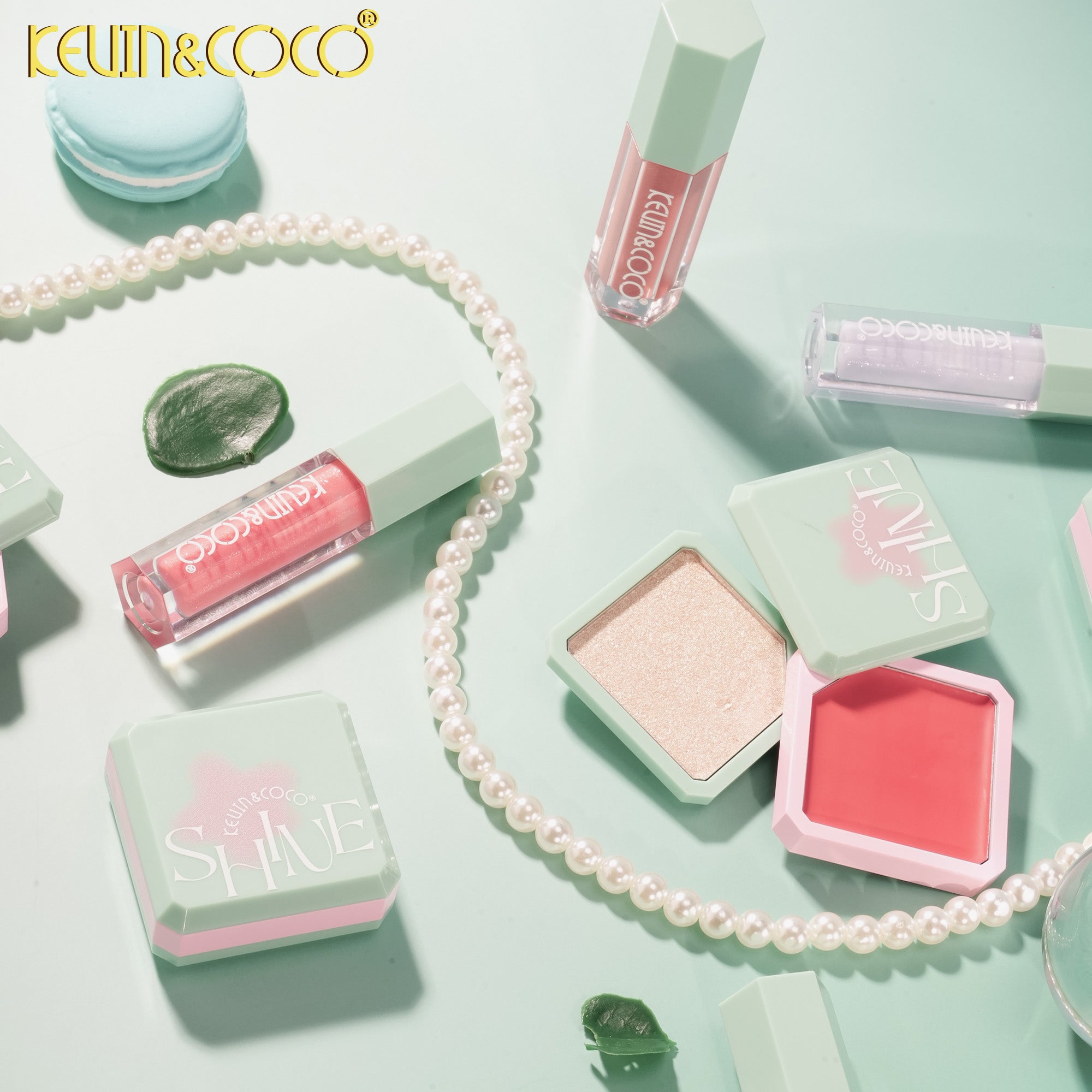 Peppermint Candy Lip & Cheek Set: Blush + Lip Gloss(24PCS)-KC1733