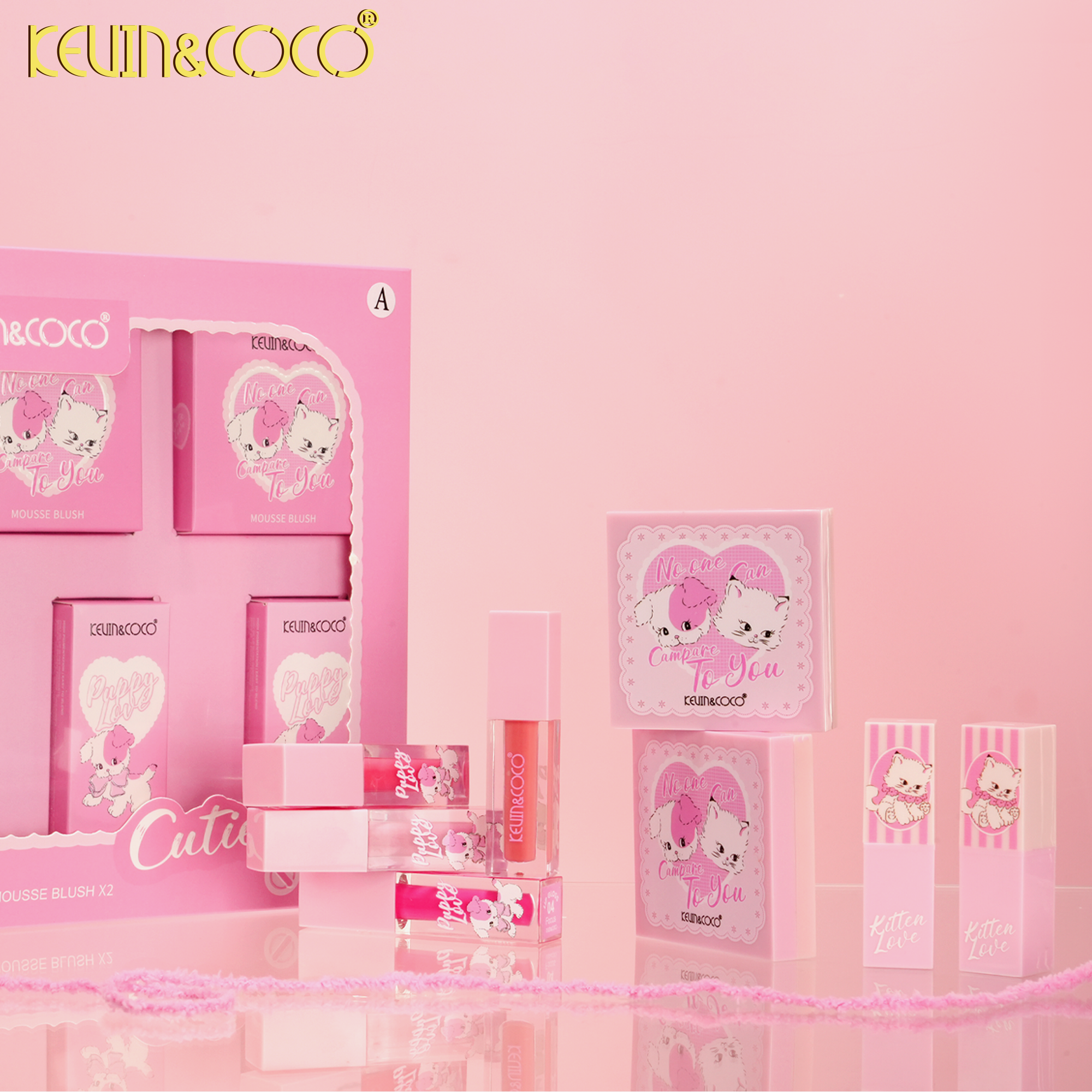 Sweetheart Love Kit: Blush & Lipstick & Lip Gloss-6PCS(KC1138)