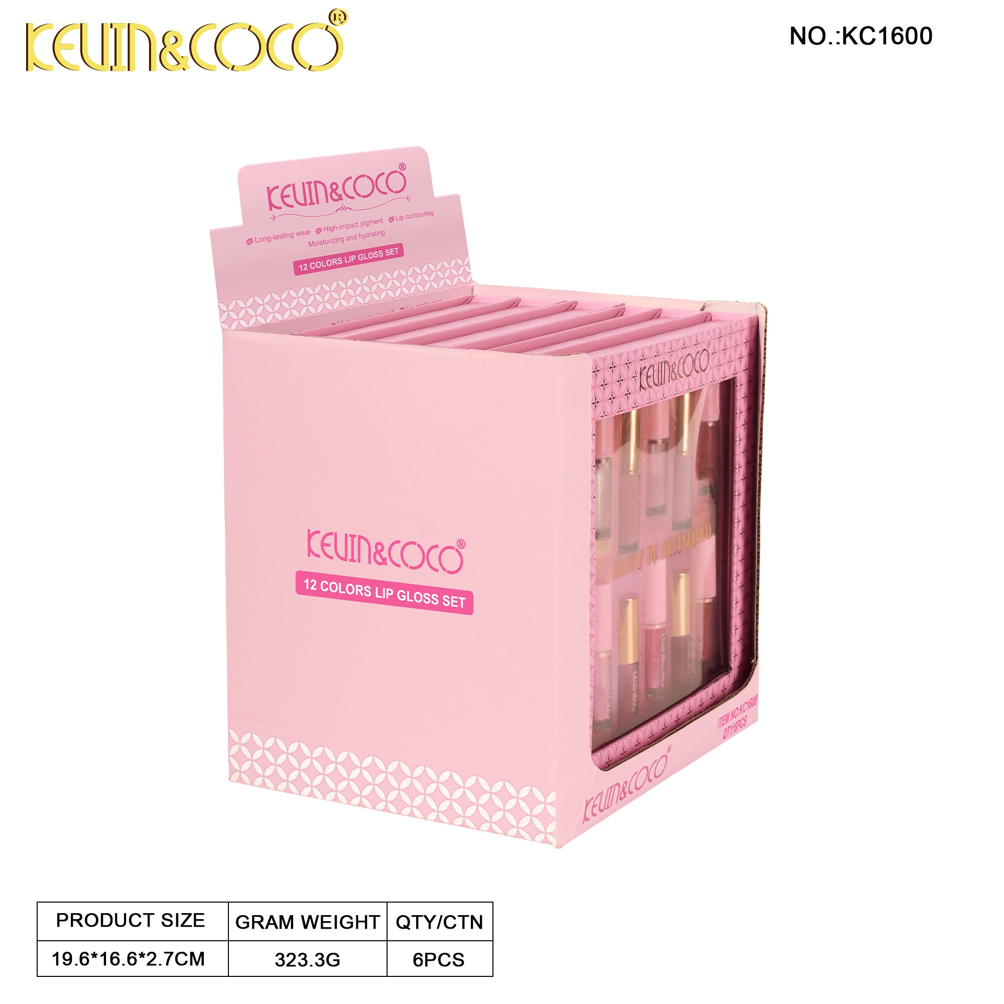 Glow Kiss 12-Piece Lip Lacquer Collection-6PCS(KC1600) | KEVIN&COCO