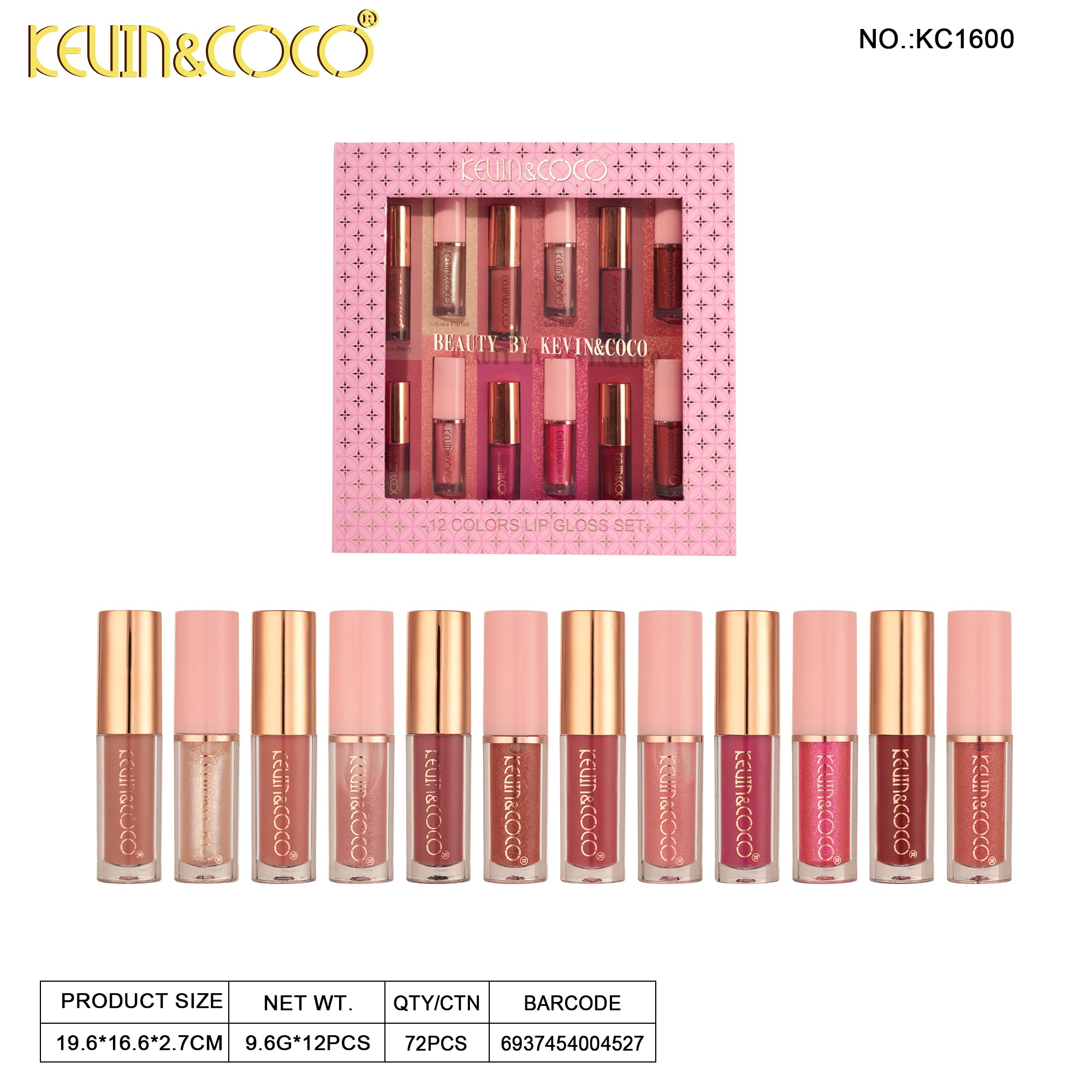 Glow Kiss 12-Piece Lip Lacquer Collection-6PCS(KC1600) | KEVIN&COCO