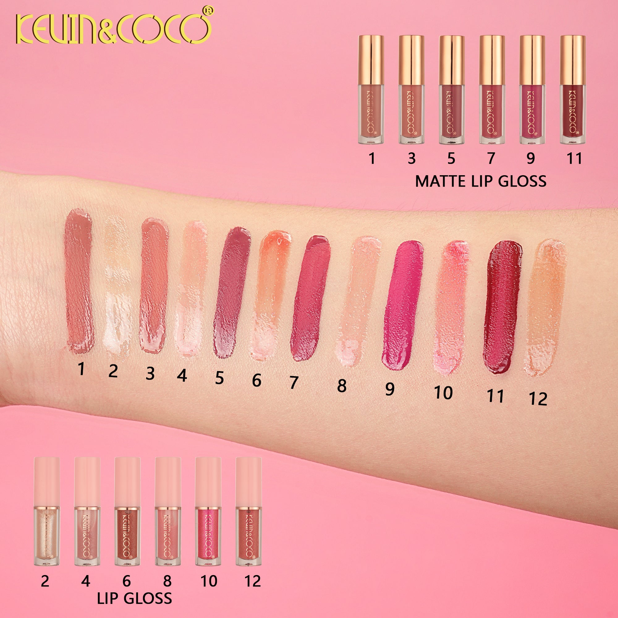 Glow Kiss 12-Piece Lip Lacquer Collection-6PCS(KC1600) | KEVIN&COCO