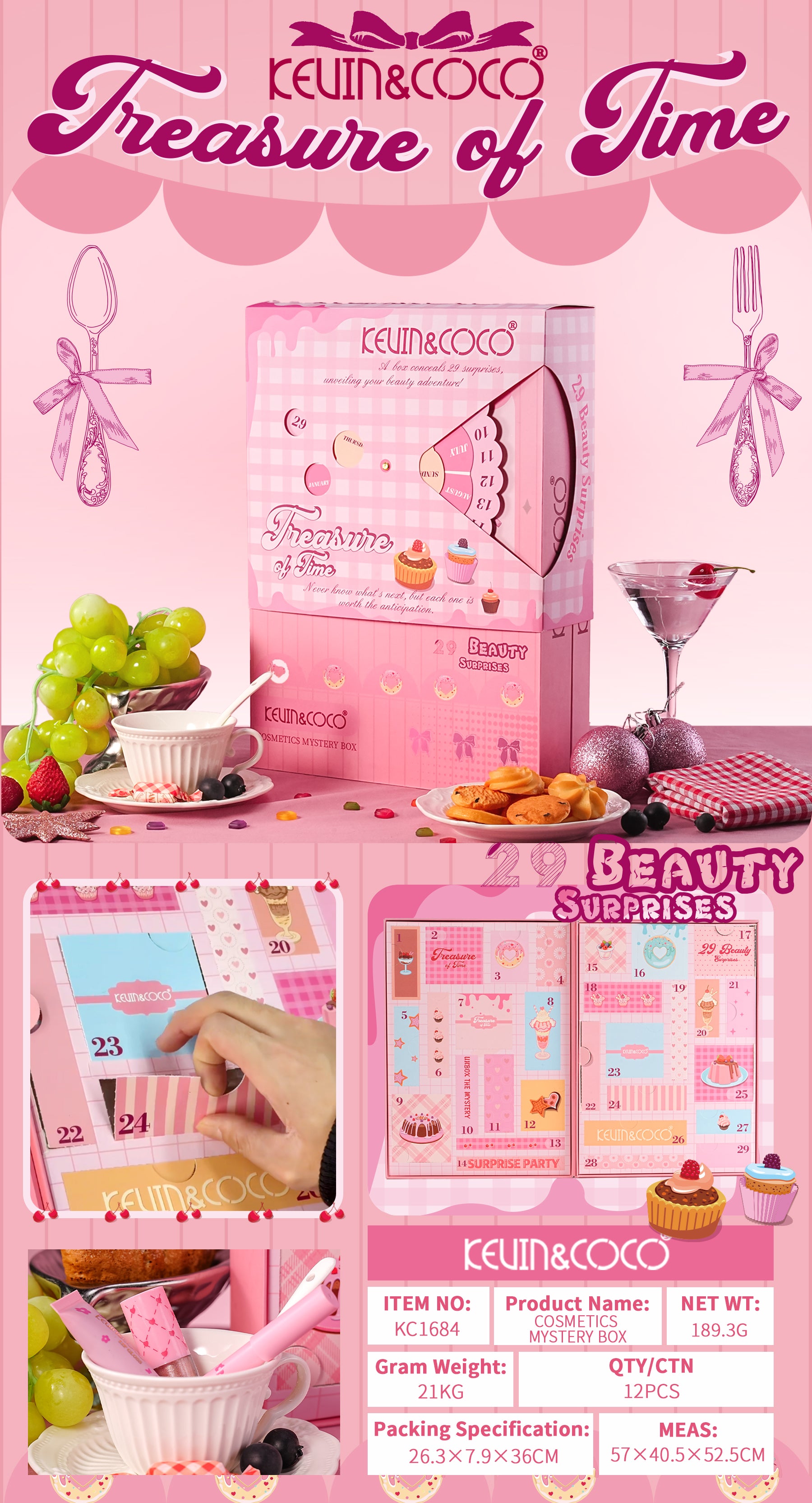 Beauty Advent Calendar: 29 Makeup Surprise Box（KC1684)