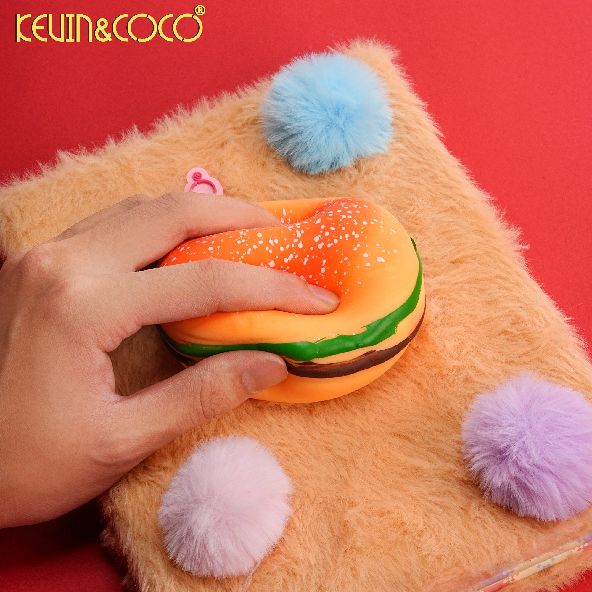 Burger Plush Palette - Squishy Stress-Relief Makeup Palette-6PCS（KC1462)