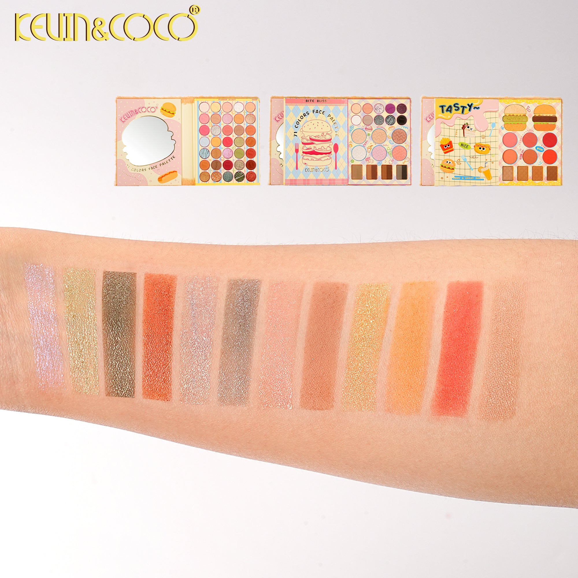 Burger Plush Palette - Squishy Stress-Relief Makeup Palette-6PCS（KC1462)