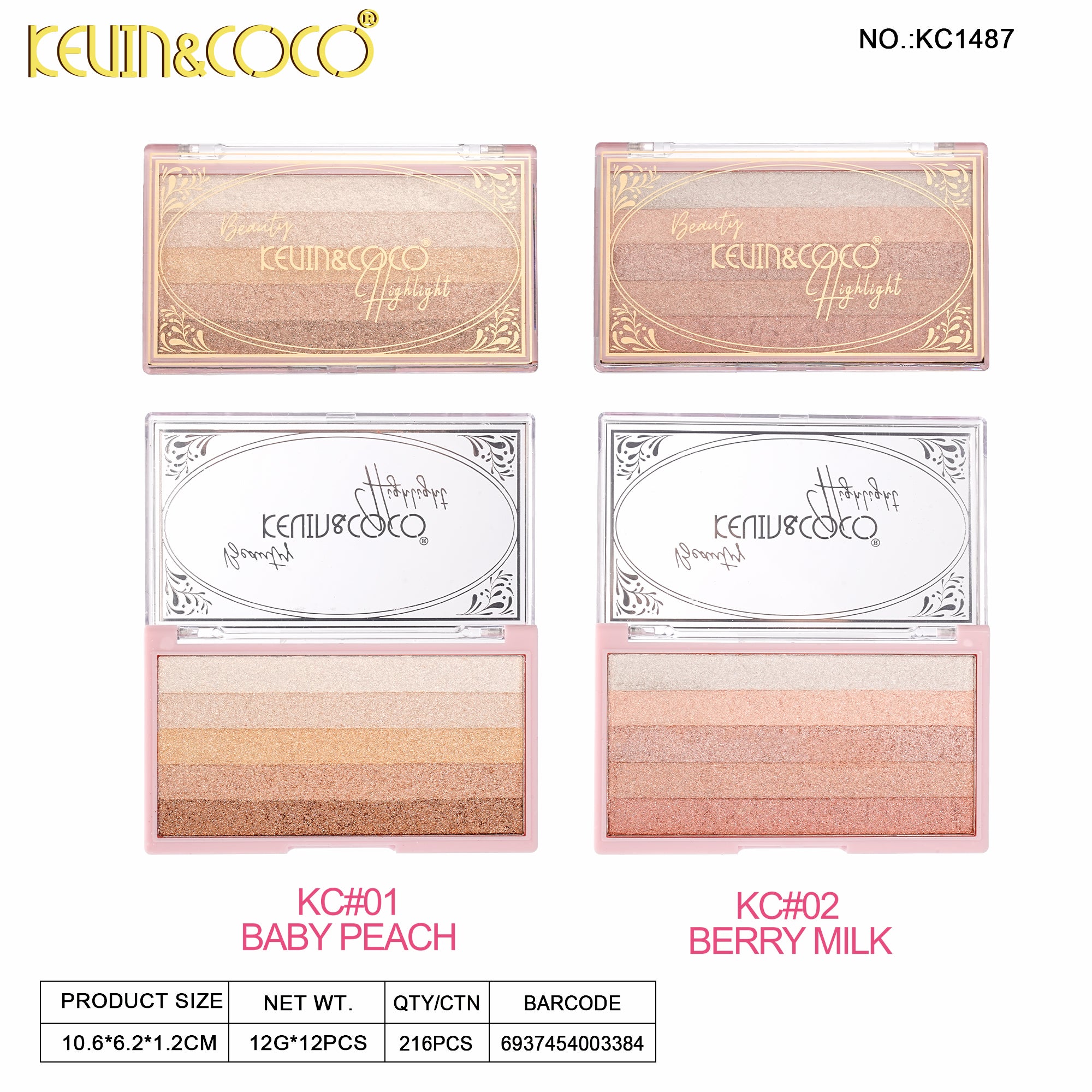 Soft Bloom Highlighter-12PCS(KC1487)