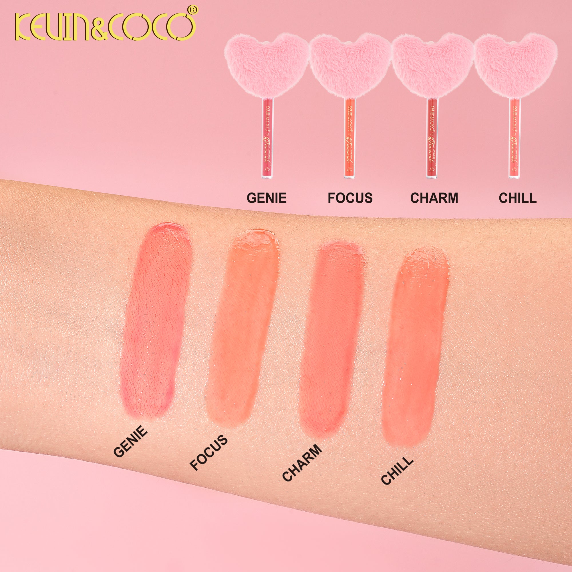 Heart-Felt Gloss: Sugar Dew & Velvet Cream Lip Glaze-12PCS(KC1641)