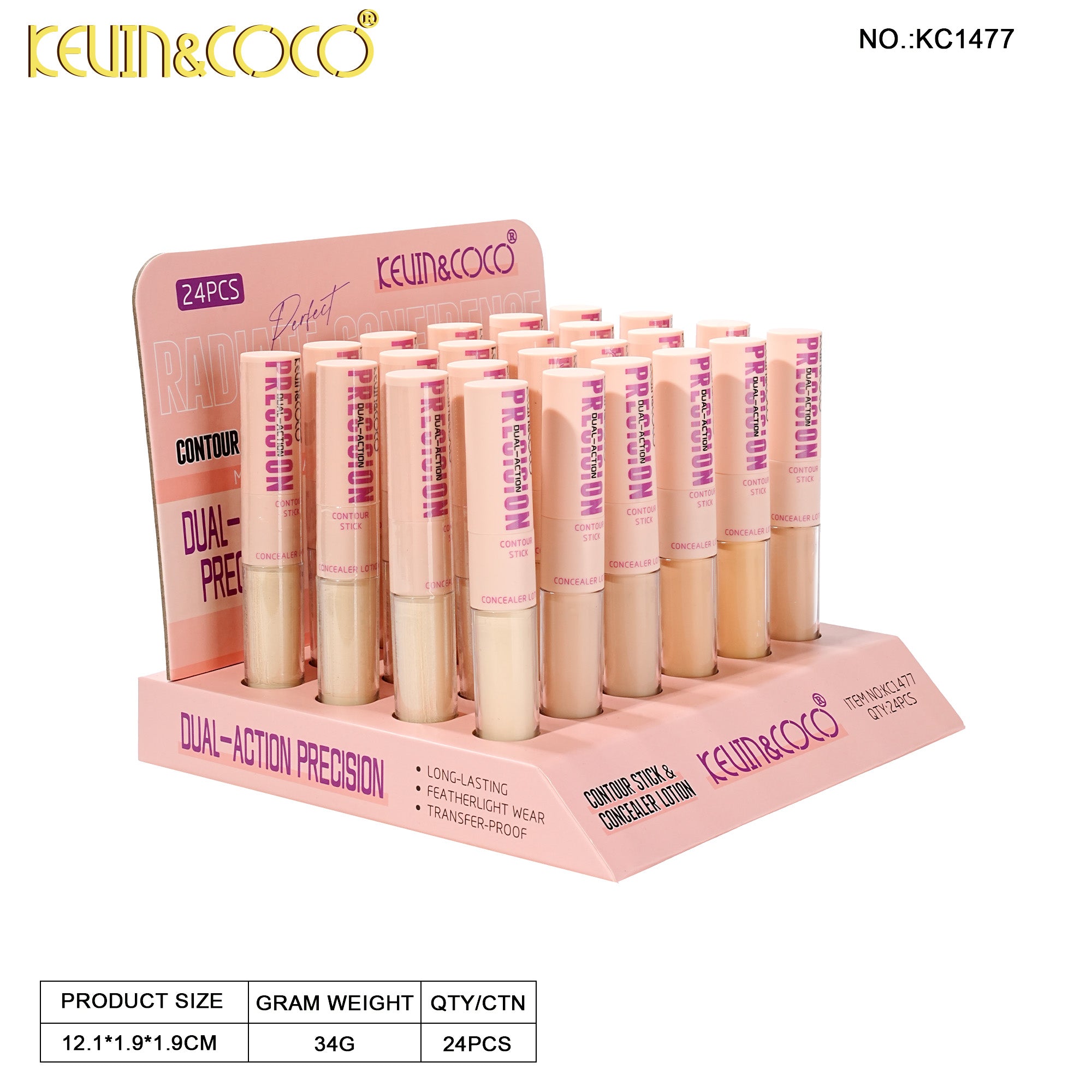 Nano Dual-Ended Concealer & Contour Liquid-24PCS(KC1477)