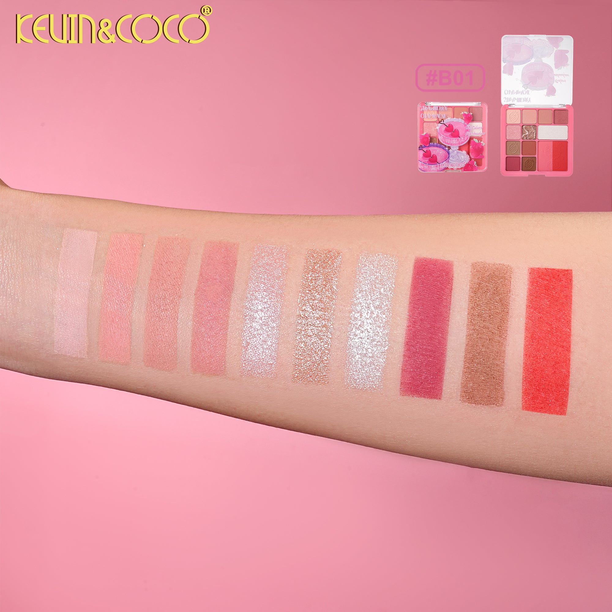 Tipsy Hour 12-Color Eyeshadow Palette-24PCS(KC1428)
