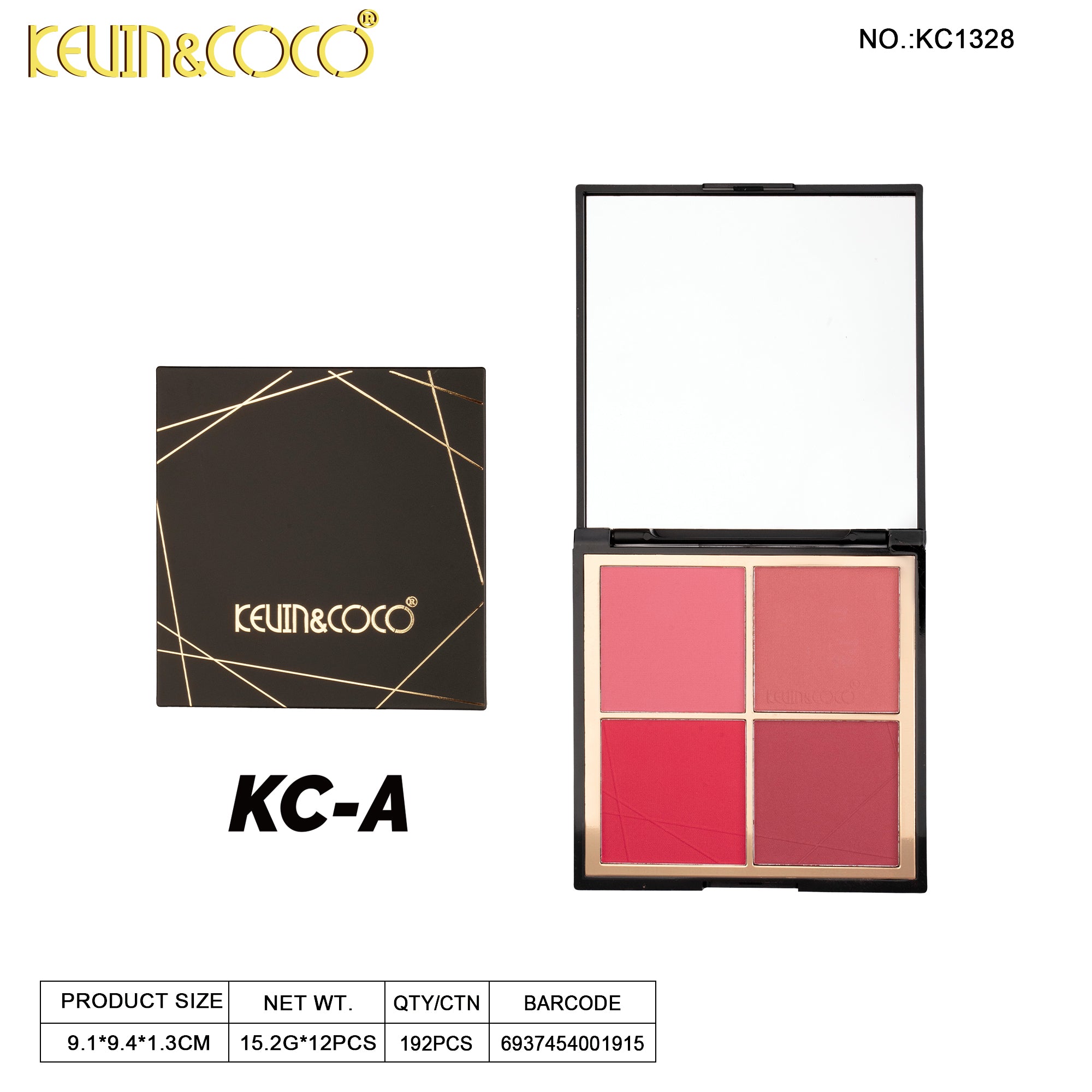 Sweetheart Cheeks Dessert-Inspired Blush Palette-12PCS(KC1328/KC1375)