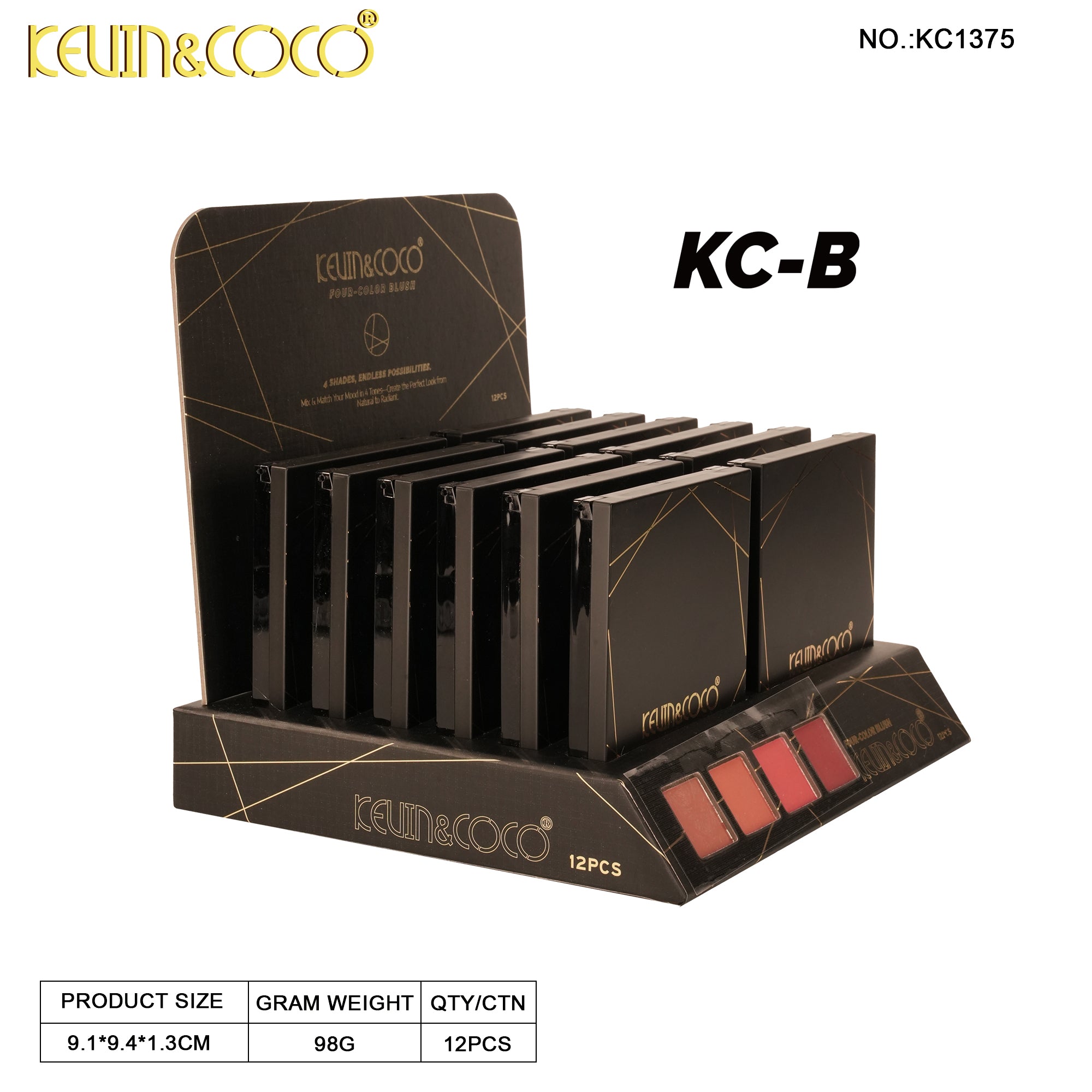 Sweetheart Cheeks Dessert-Inspired Blush Palette-12PCS(KC1328/KC1375)