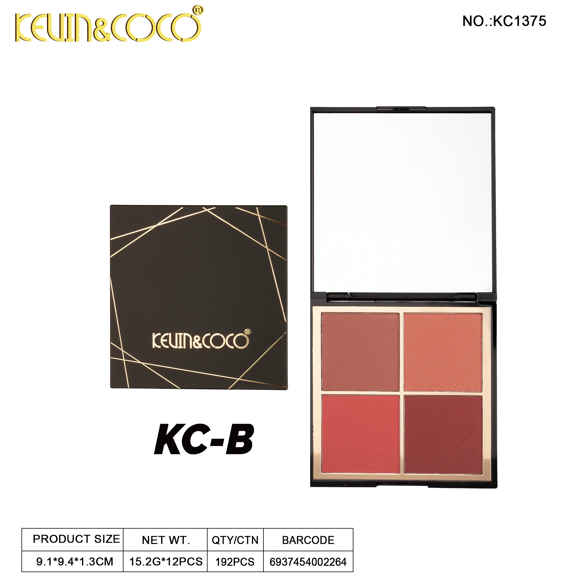 Sweetheart Cheeks Dessert-Inspired Blush Palette-12PCS(KC1328/KC1375)