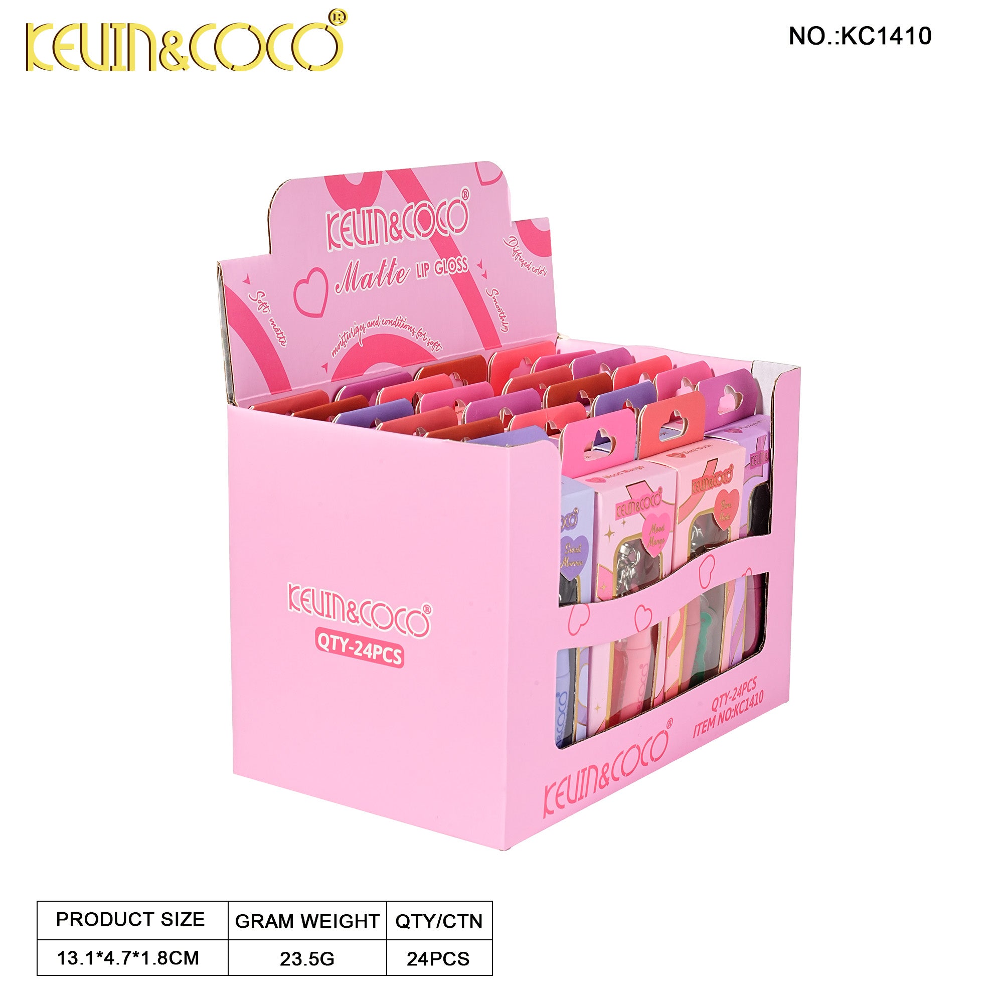 Velvet Whisper Smooth Matte Lip Mud-24PCS(KC1410) | KEVIN&COCO
