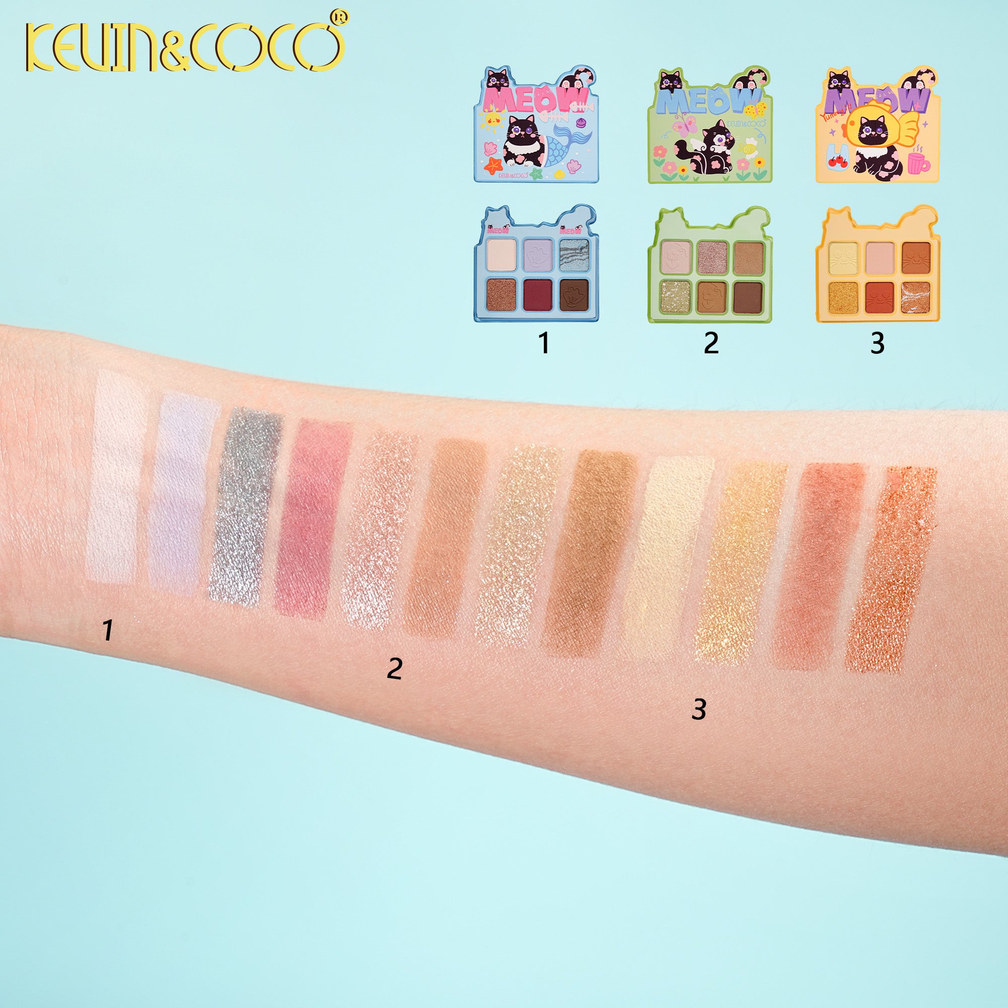 Ocean Cat Double-Decker Makeup Kit-6PCS(KC1500)