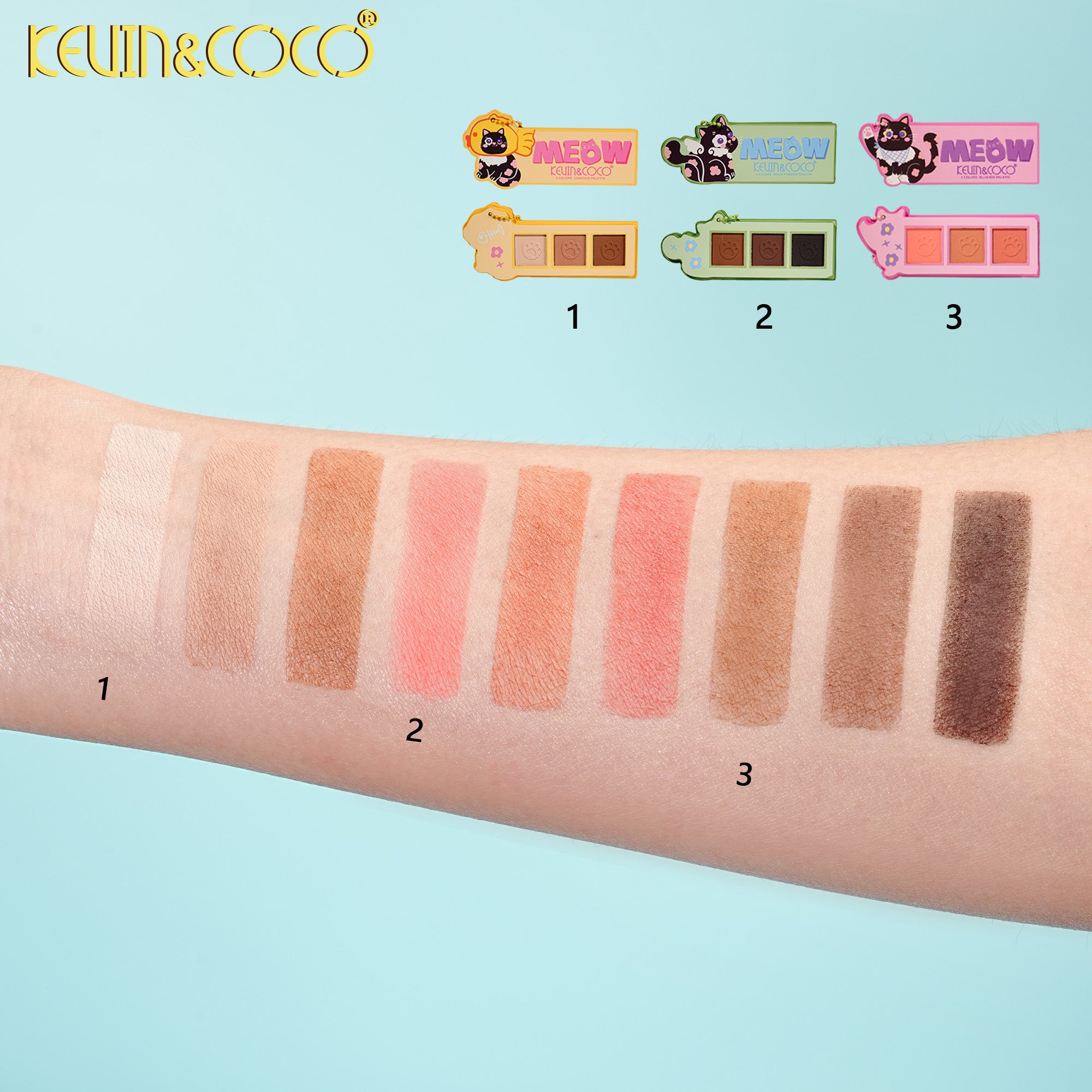 Ocean Cat Double-Decker Makeup Kit-6PCS(KC1500)