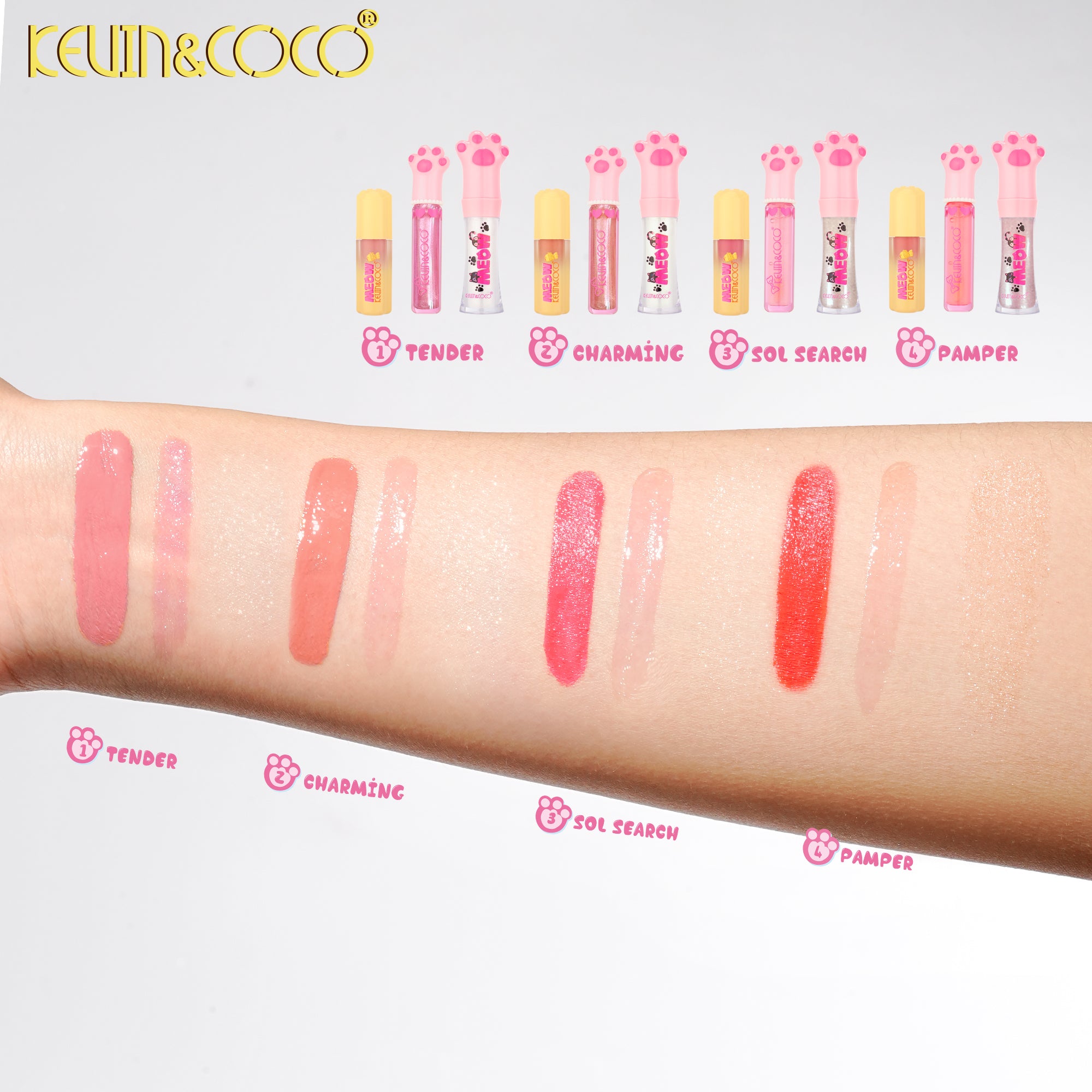 Ocean Cat Blush Liquid + Highlighting Powder + Color-Changing Lip Oil Set -12PCS(KC1372)